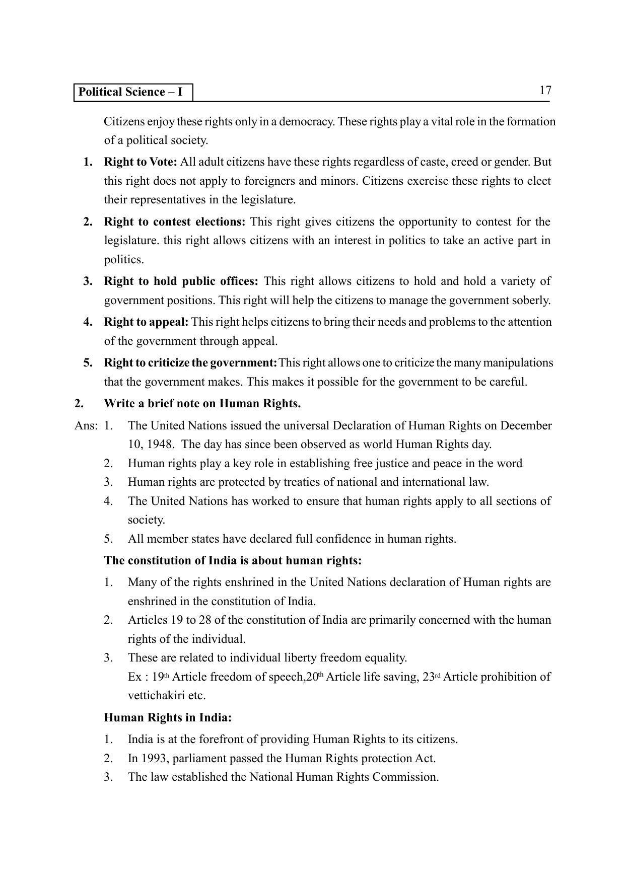 TS SCERT Inter 2nd Year Political science I yr Path 1 (Telugu Medium) Text Book - Page 22