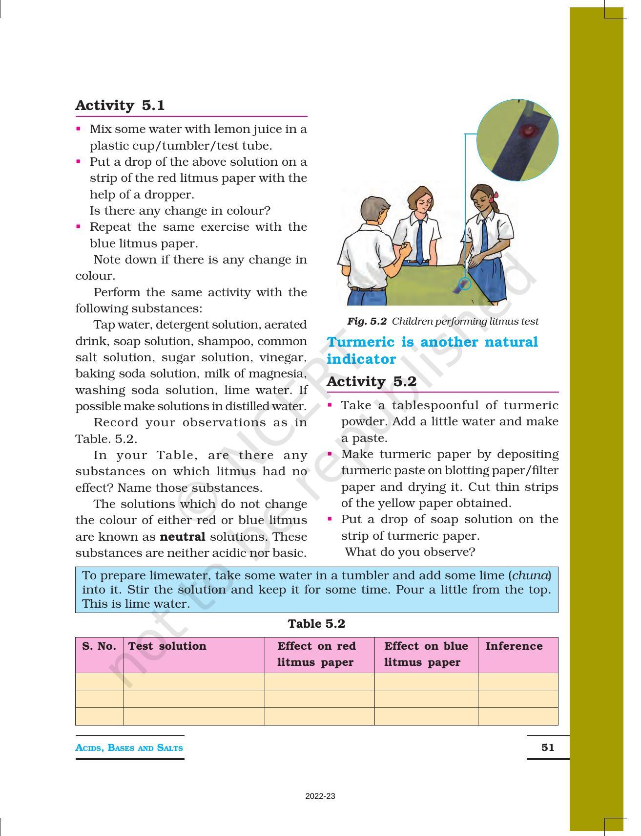 NCERT Book for Class 7 Science: Chapter 5-Acids, Bases and Salts - Page 3