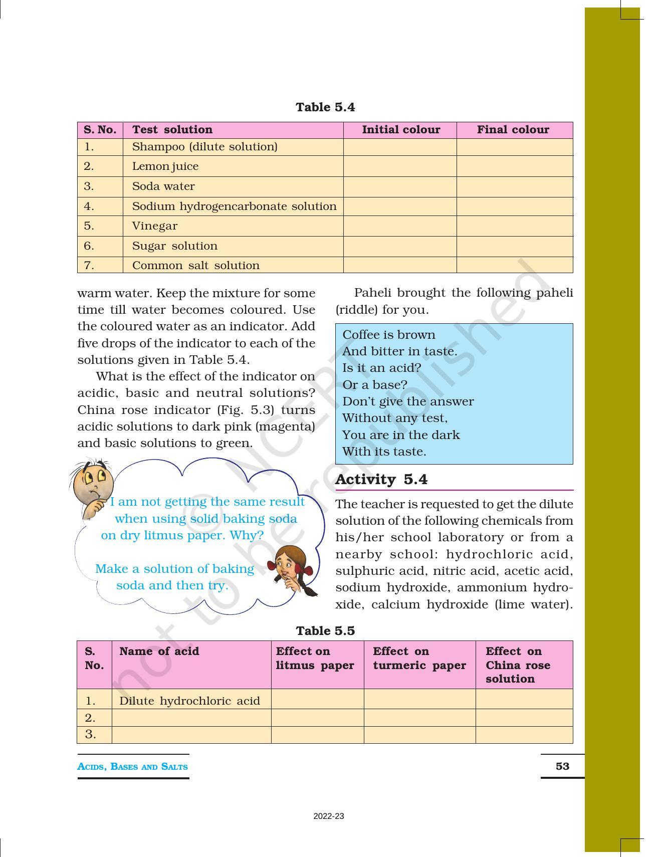 NCERT Book for Class 7 Science: Chapter 5-Acids, Bases and Salts - Page 5