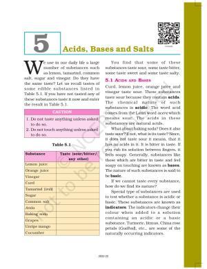 NCERT Book for Class 7 Science: Chapter 5-Acids, Bases and Salts