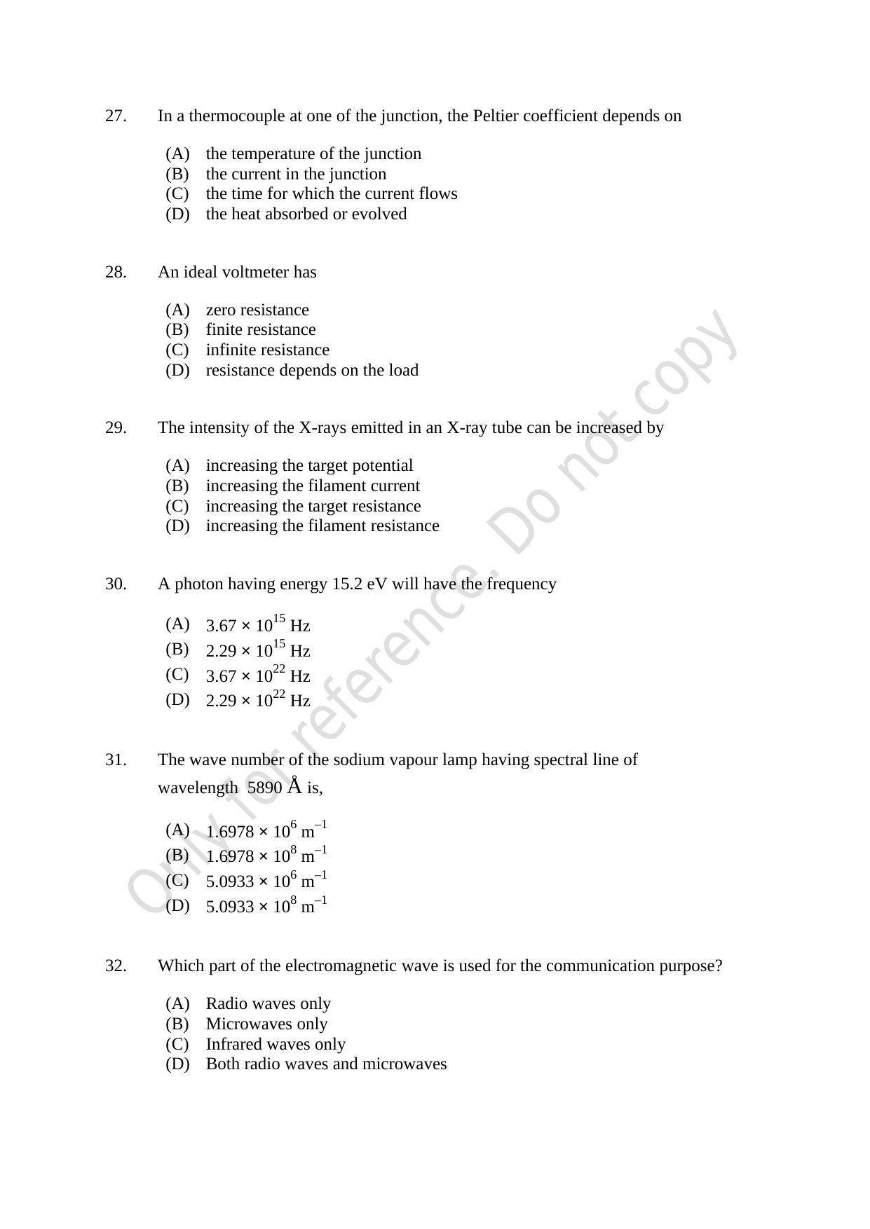 CUSAT CAT 2021 MSC Integrated Biology Shift II Question Paper - Page 7
