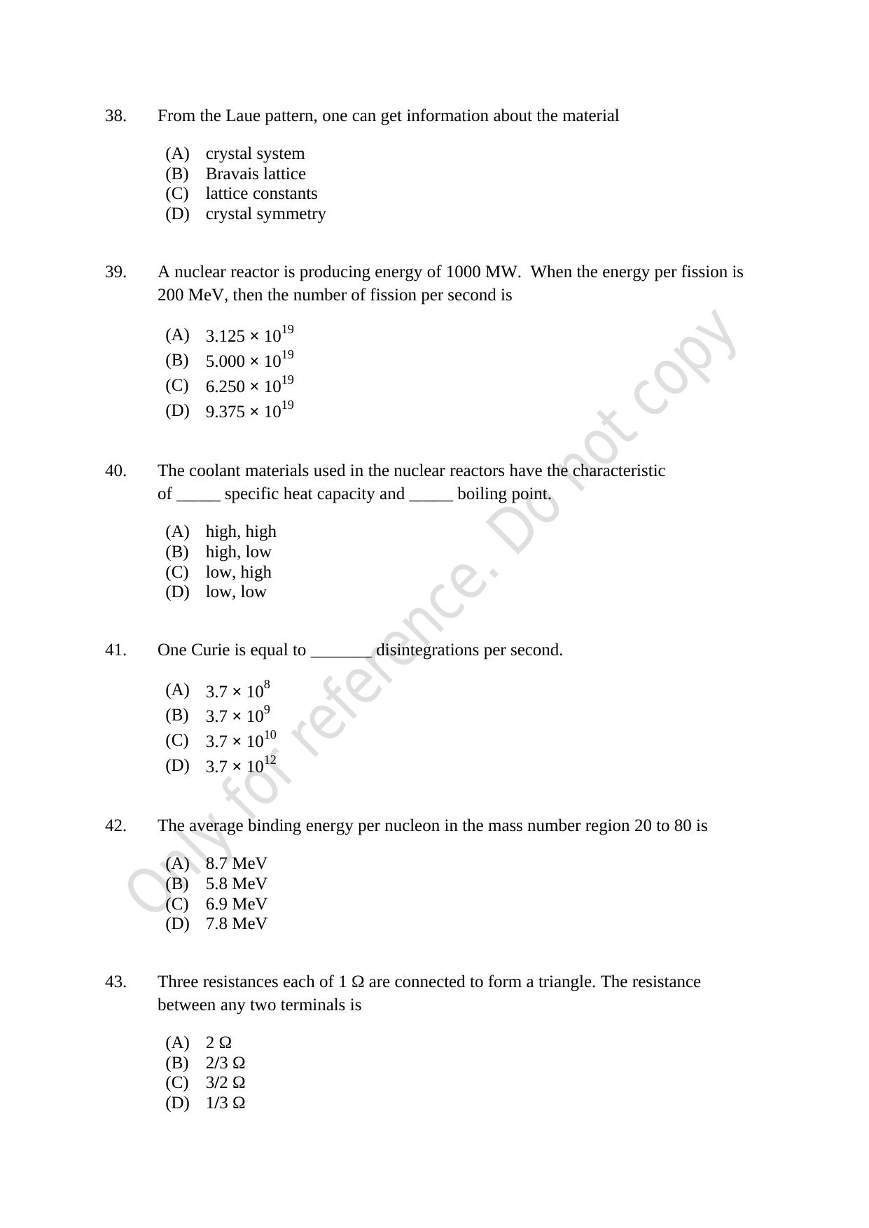 CUSAT CAT 2021 MSC Integrated Biology Shift II Question Paper - Page 9