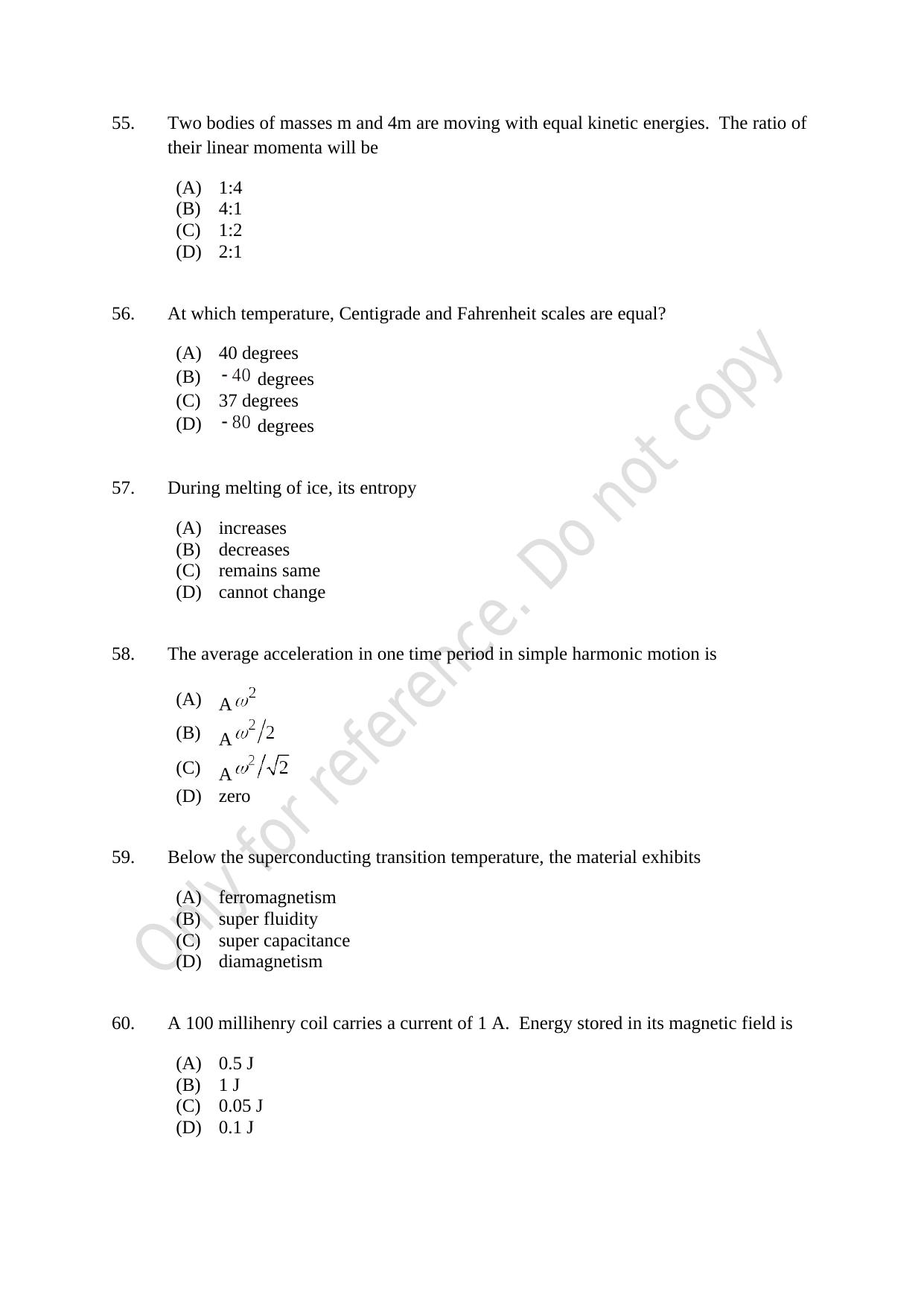 CUSAT CAT 2021 MSC Integrated Biology Shift II Question Paper - Page 12