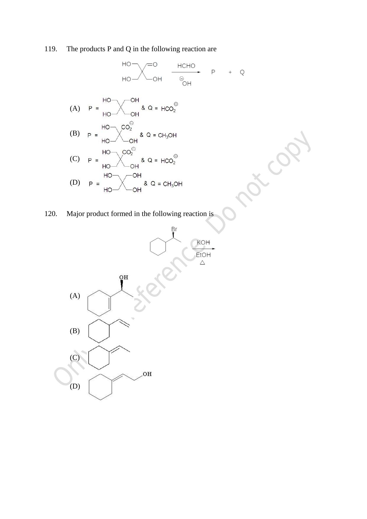CUSAT CAT 2021 MSC Integrated Biology Shift II Question Paper - Page 24