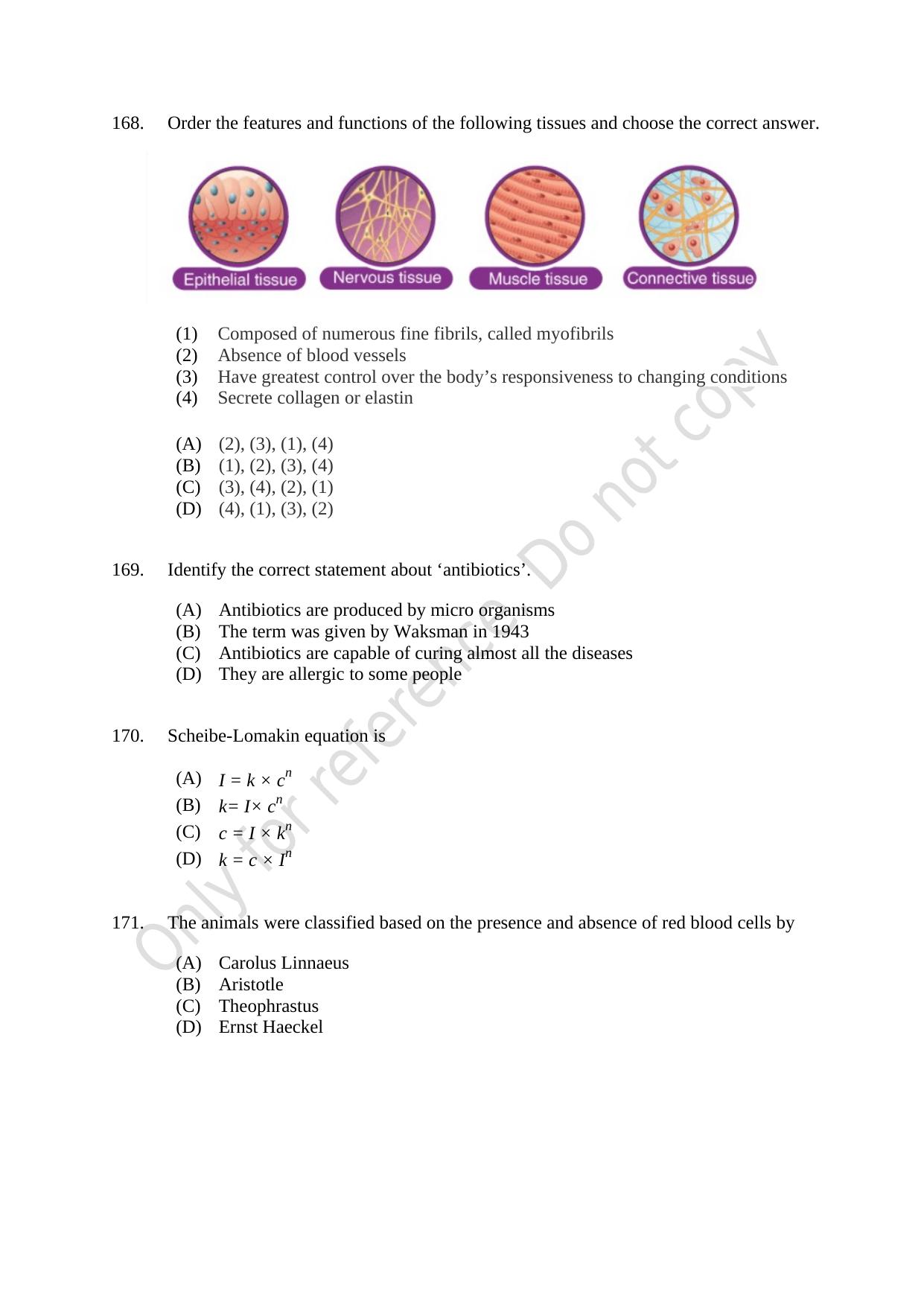 CUSAT CAT 2021 MSC Integrated Biology Shift II Question Paper - Page 34