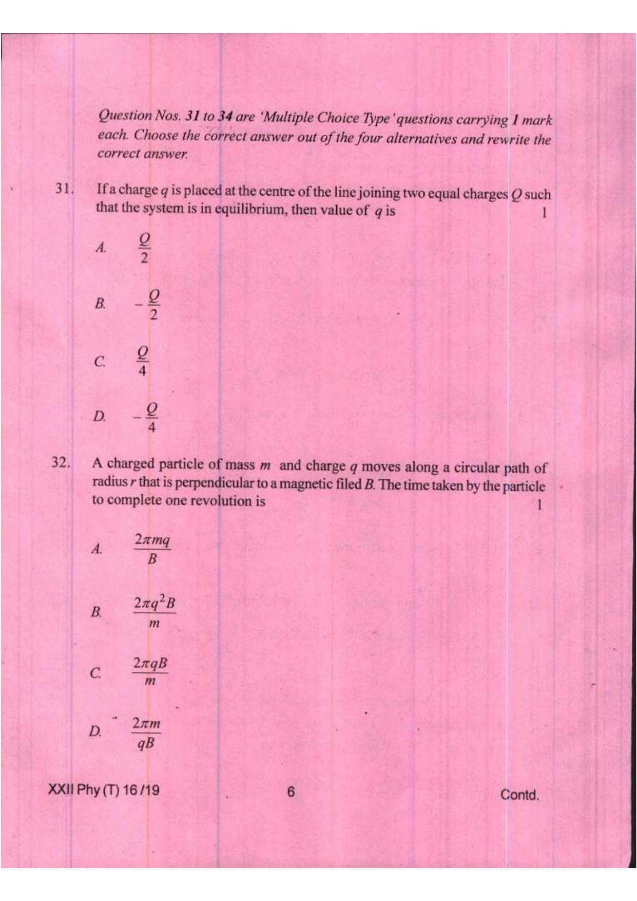 COHSEM Class 12 Physics 2019 Question Papers - Page 6