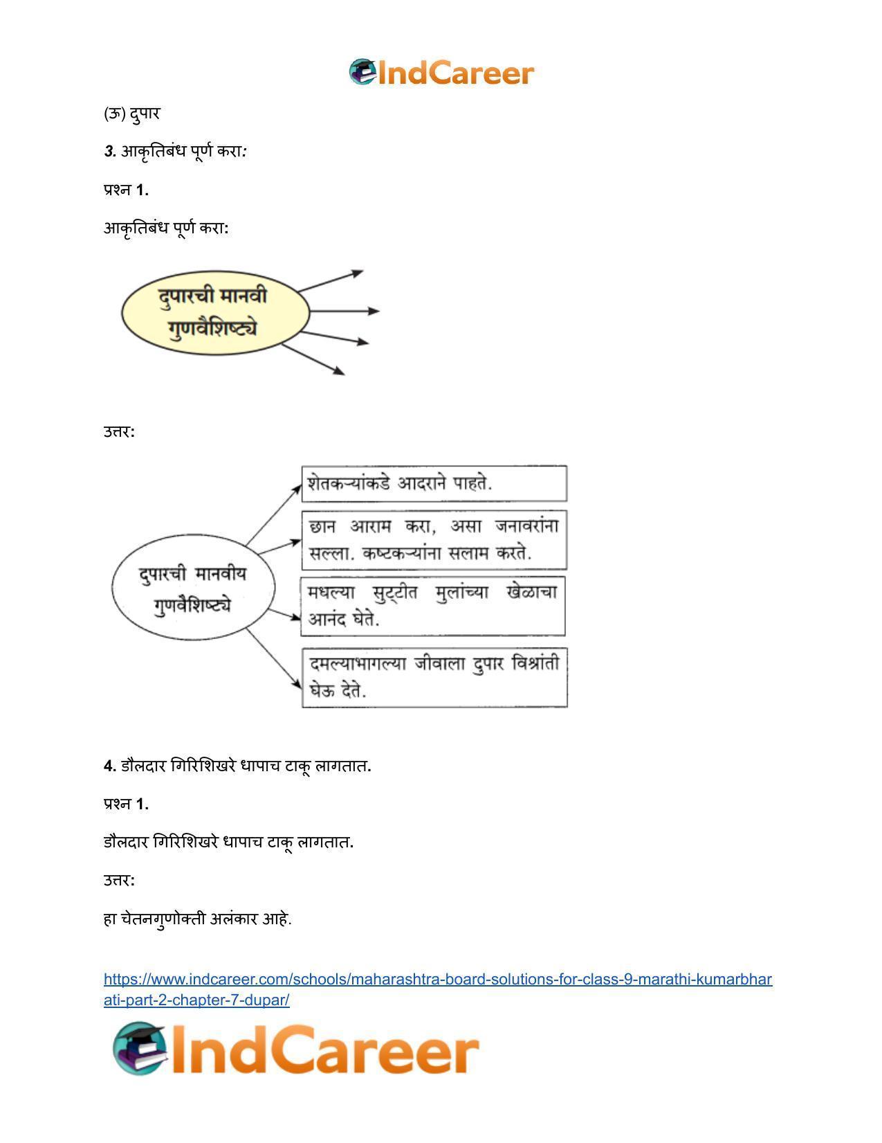Maharashtra Board Solutions for Class 9- Marathi Kumarbharati (Part- 2): Chapter 7- दुपार - Page 4