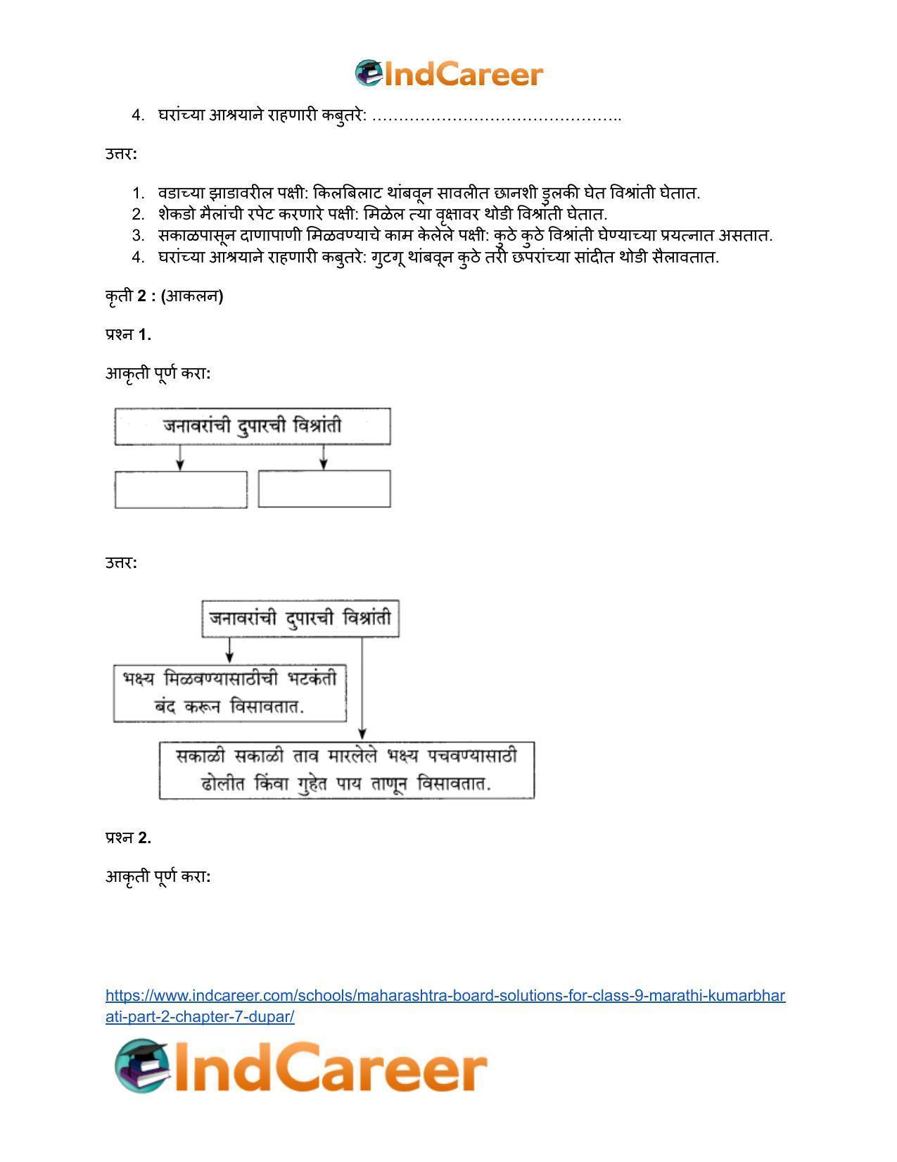 Maharashtra Board Solutions for Class 9- Marathi Kumarbharati (Part- 2): Chapter 7- दुपार - Page 10