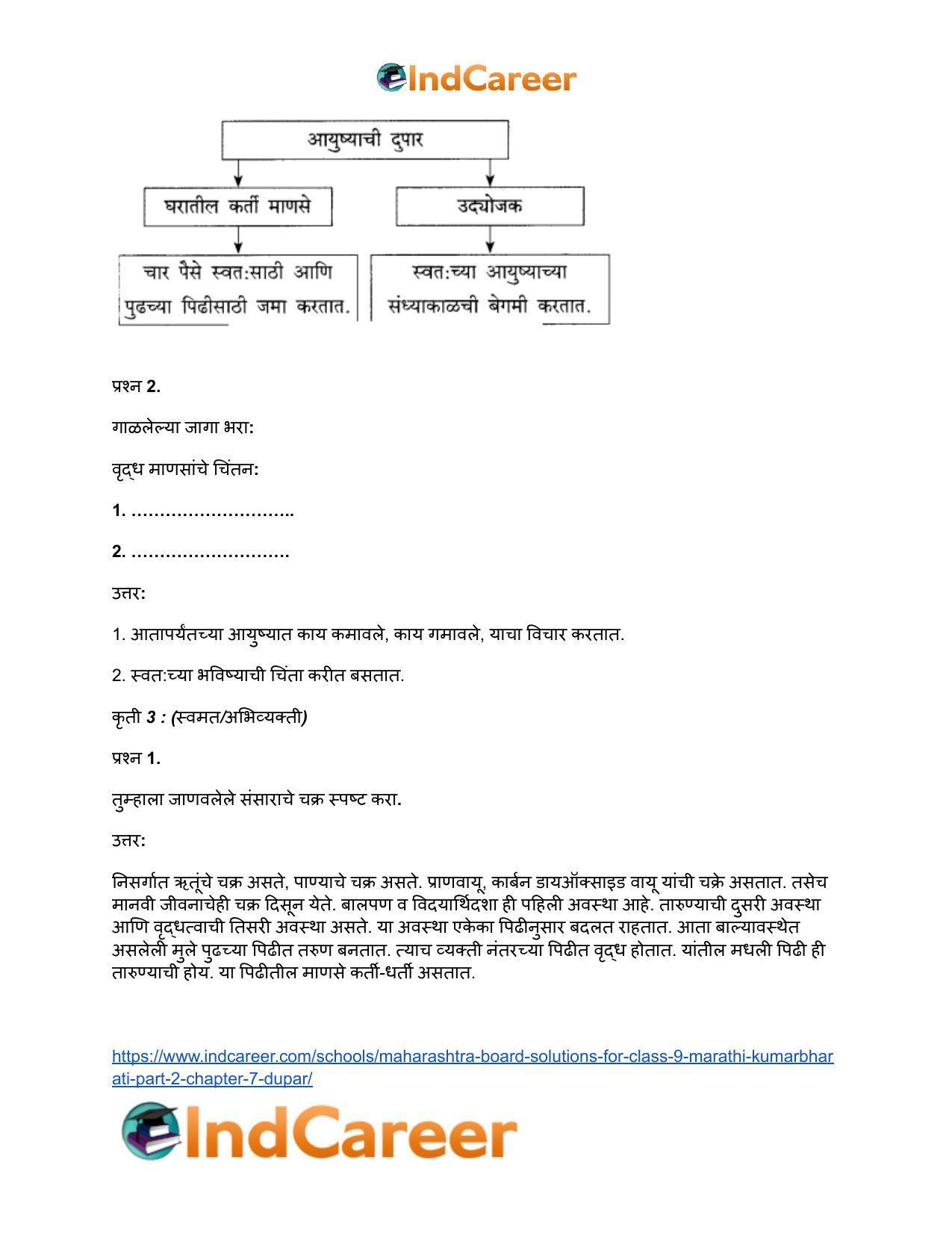 Maharashtra Board Solutions for Class 9- Marathi Kumarbharati (Part- 2): Chapter 7- दुपार - Page 18
