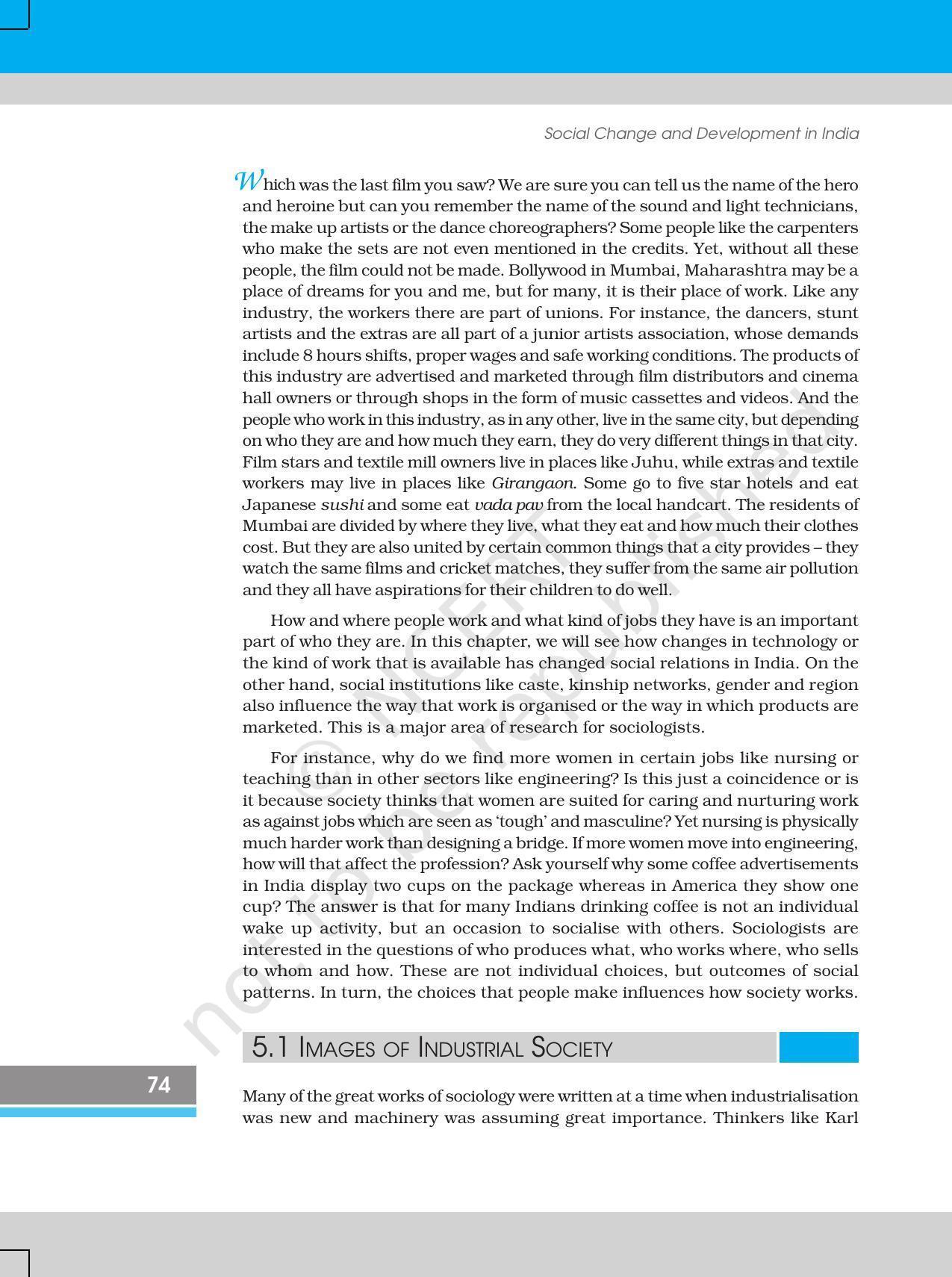 NCERT Book for Class 12 Sociology (Social Change and Development in India) Chapter 5 Change and Development in Industrial Society - Page 2
