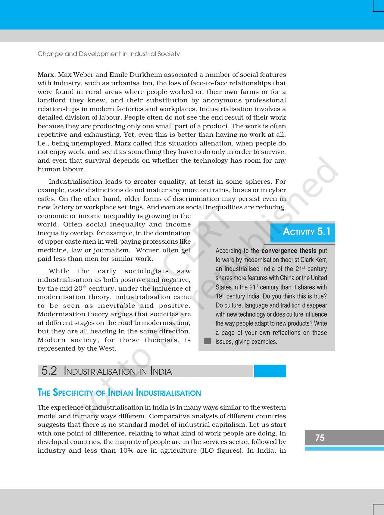 NCERT Book for Class 12 Sociology (Social Change and Development in India) Chapter 5 Change and Development in Industrial Society - Page 3