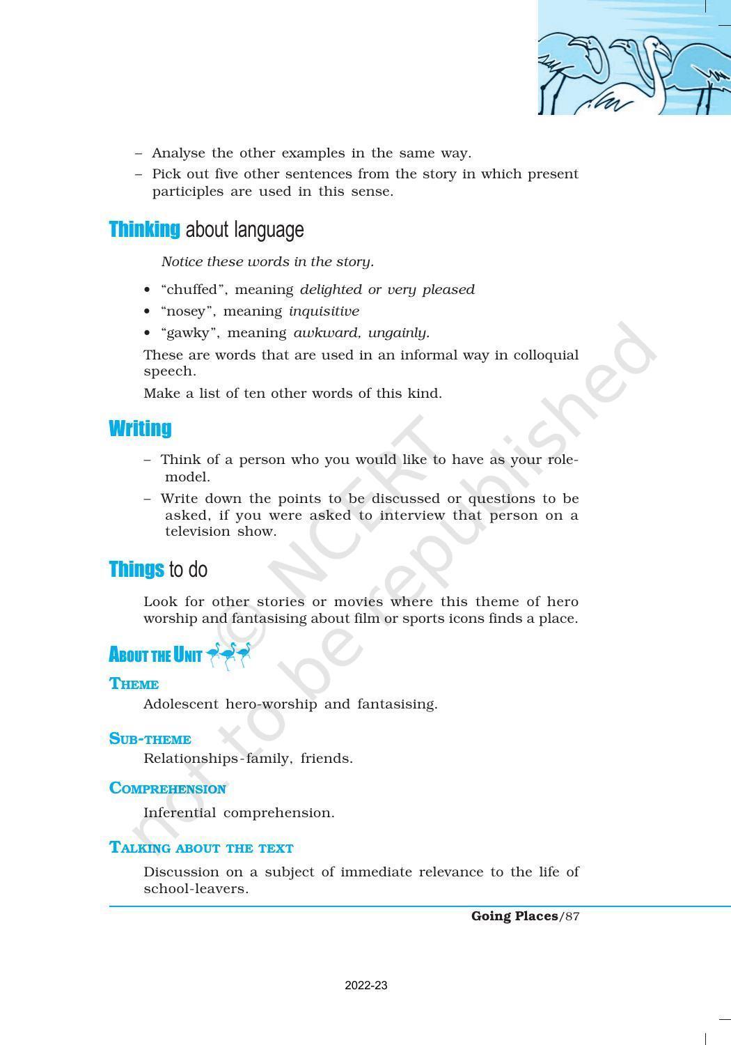 NCERT Book for Class 12 English Chapter 8 Going Places - Page 11