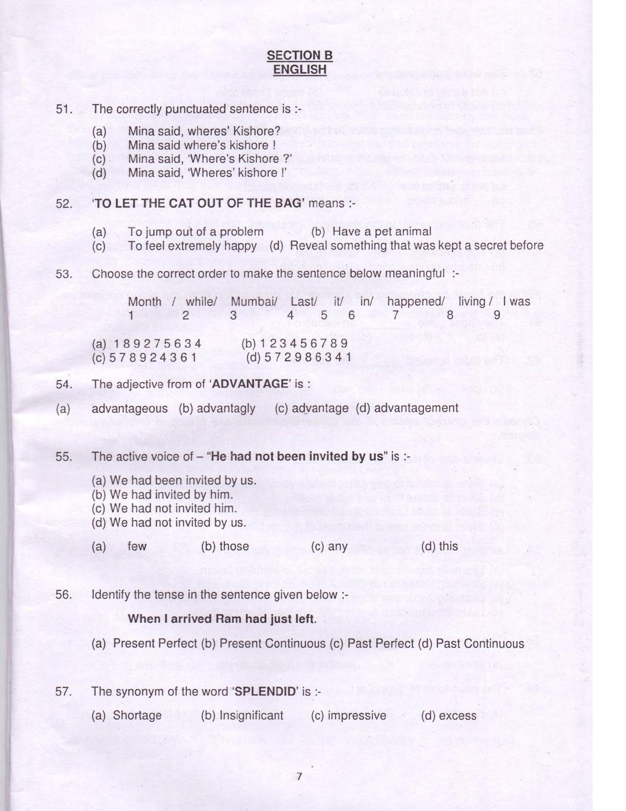 AISSEE Class 9 Sample Question Paper - Page 7