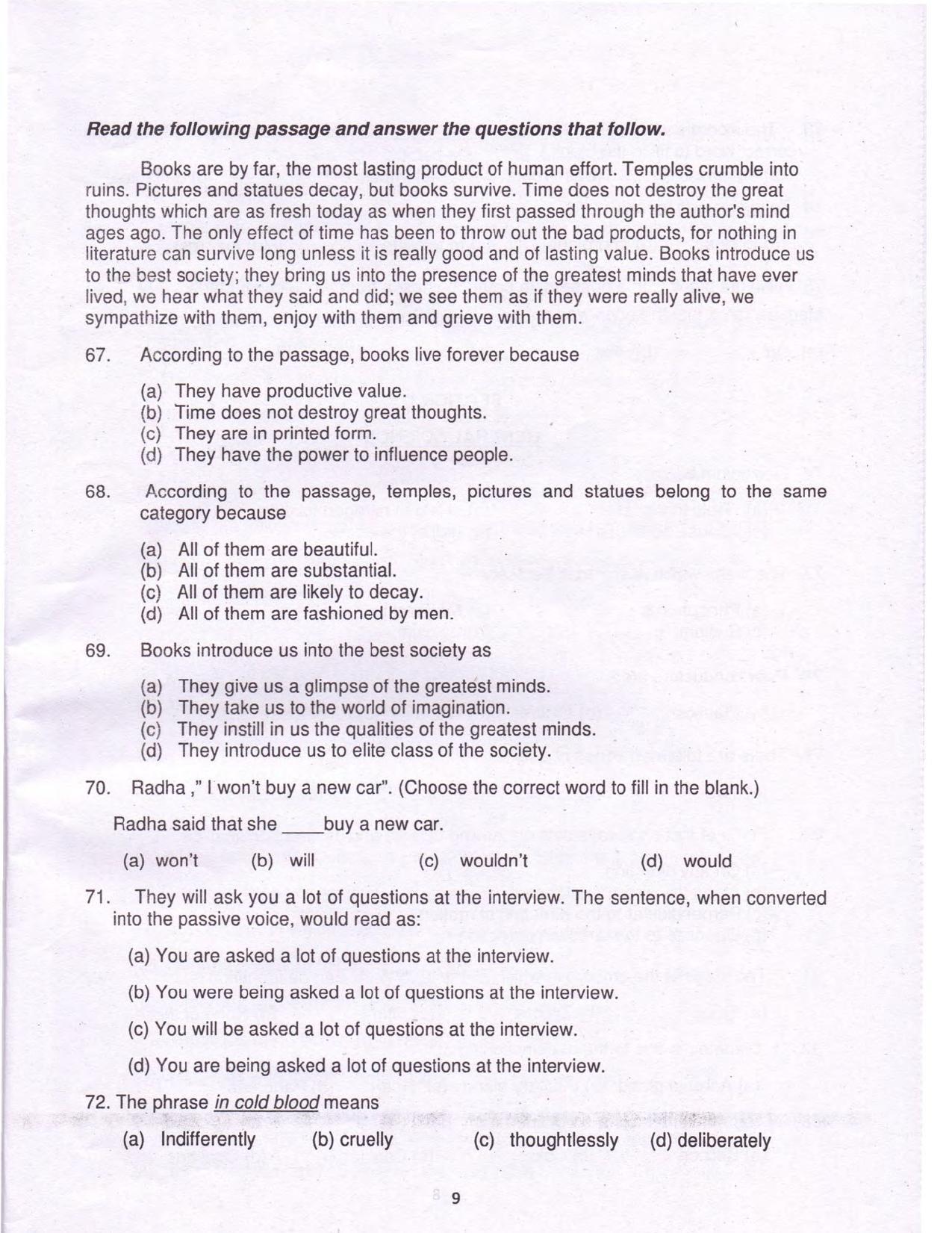 AISSEE Class 9 Sample Question Paper - Page 9