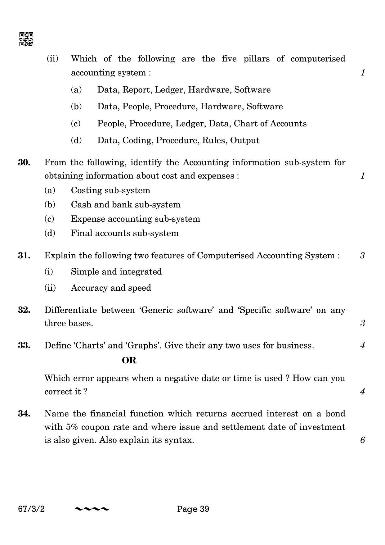 CBSE Class 12 67-3-2 Accountancy 2023 Question Paper - Page 39