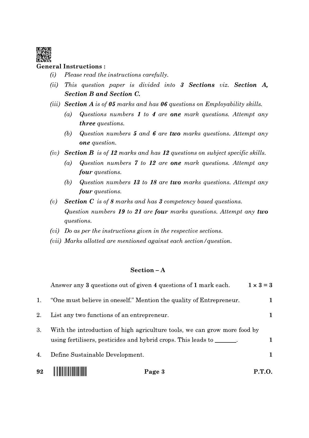CBSE Class 10 92 Introduction To Financial Markets 2022 Question Paper - Page 3