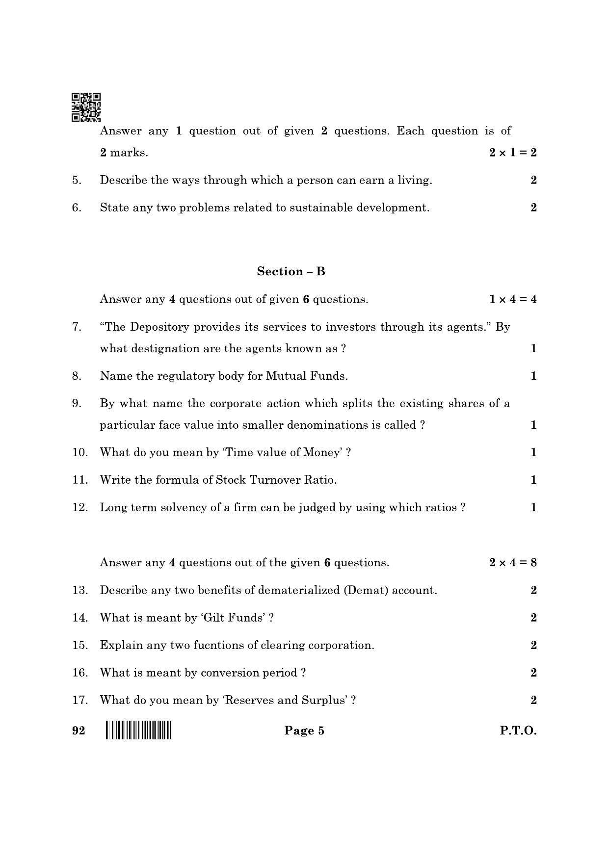 CBSE Class 10 92 Introduction To Financial Markets 2022 Question Paper - Page 5