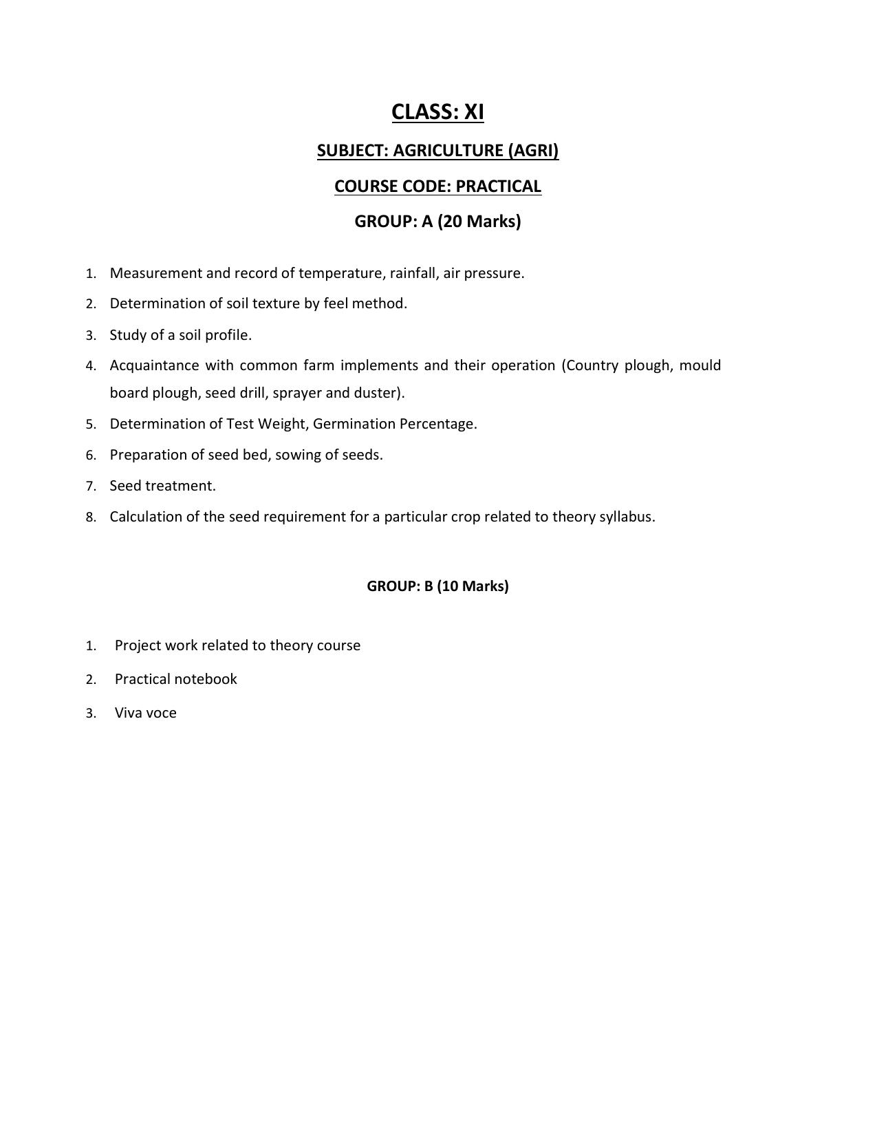 WBCHSE Class 11 & 12 Syllabus for Agriculture (AGRI) (SET III) - Page 6