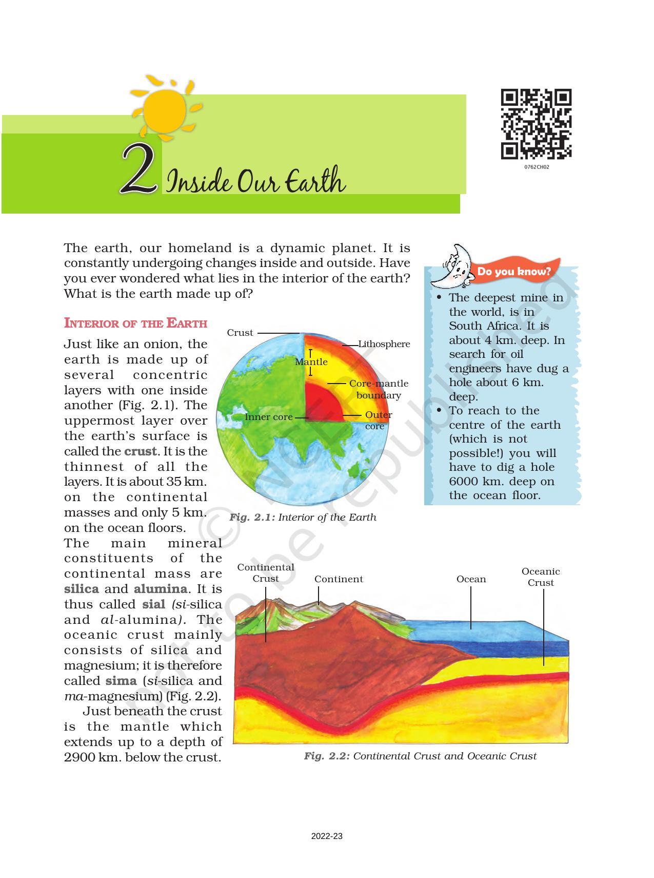 NCERT Book for Class 7 Social Science(Geography): Chapter 2-Inside Our Earth - Page 1