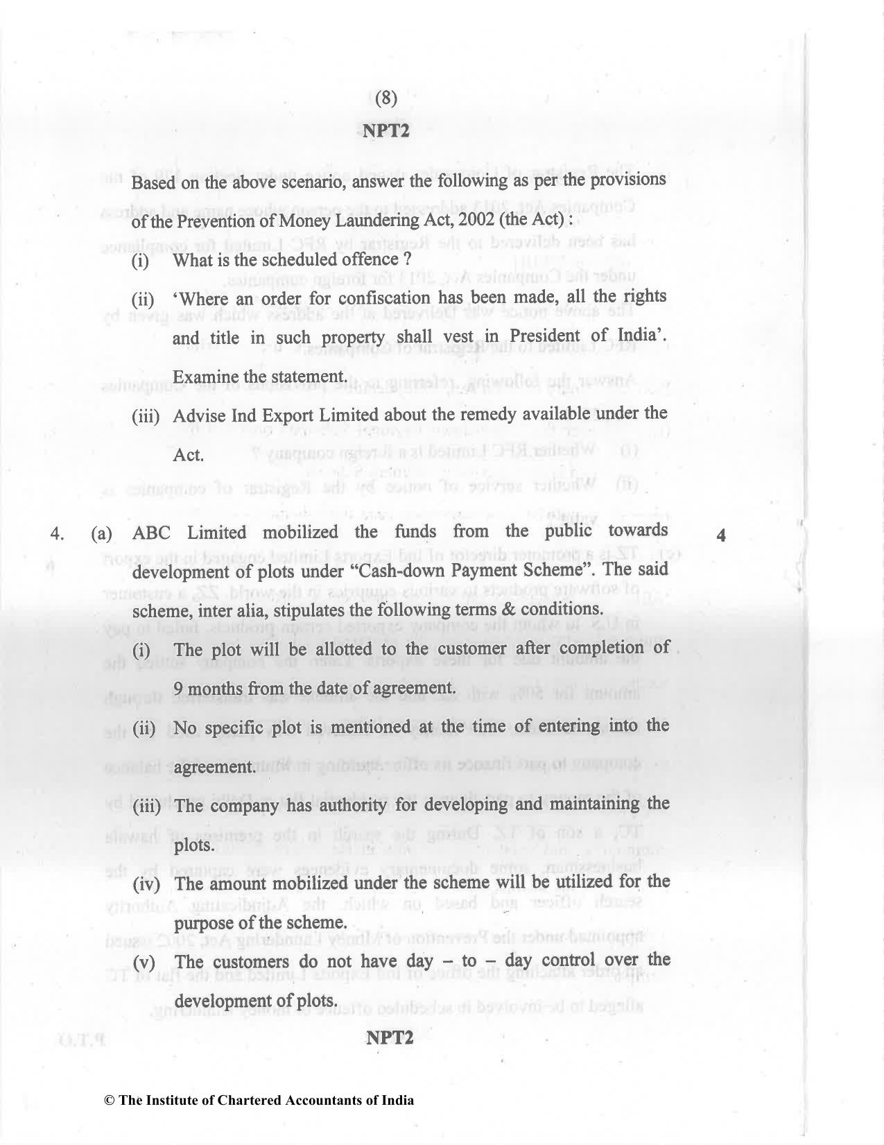 CA Final May 2022 Question Paper - Paper 4 – Corporate & Economic Laws - Page 8