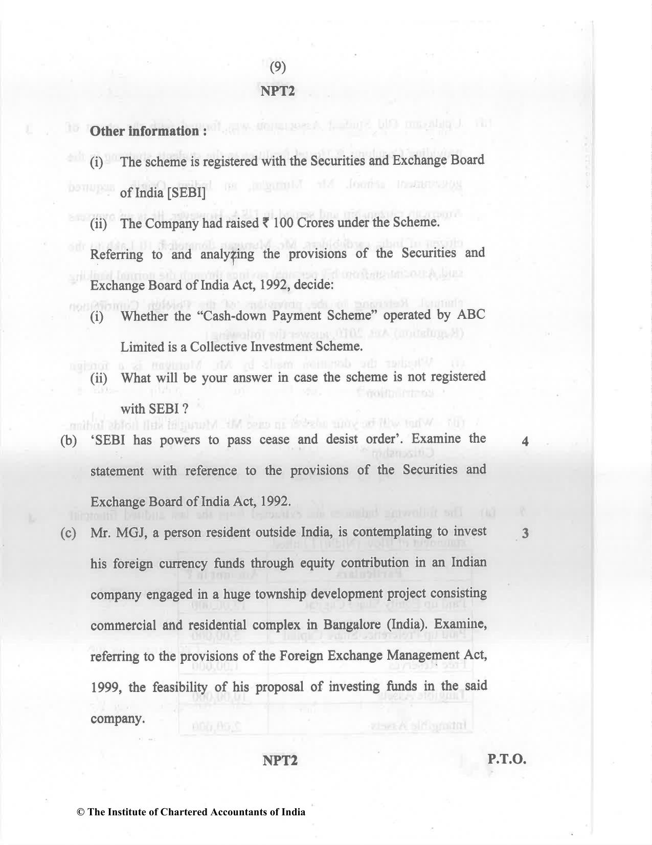 CA Final May 2022 Question Paper - Paper 4 – Corporate & Economic Laws - Page 9