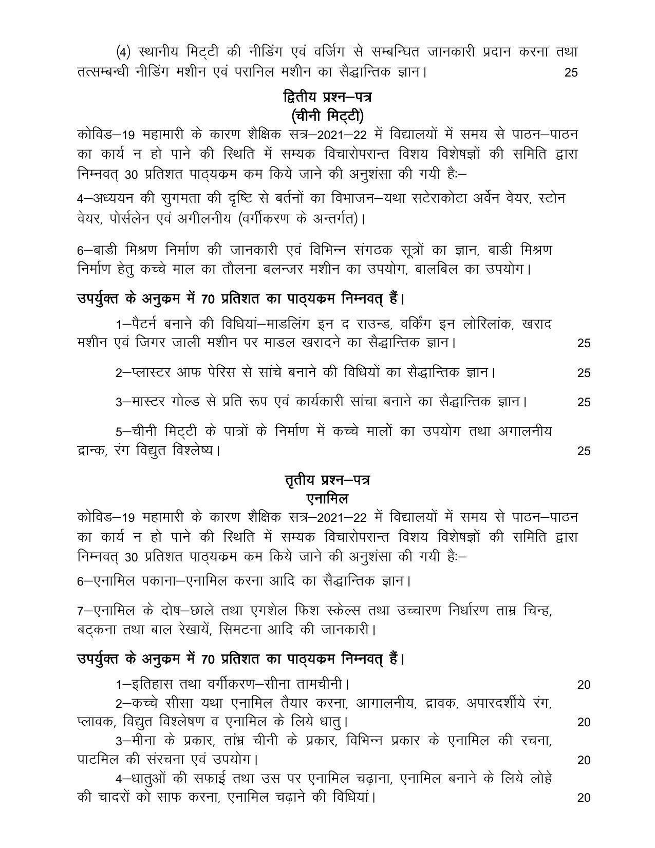 UP Board Class 12- Trade Subjects Syllabus Trade – 30 Ceramics - Page 2