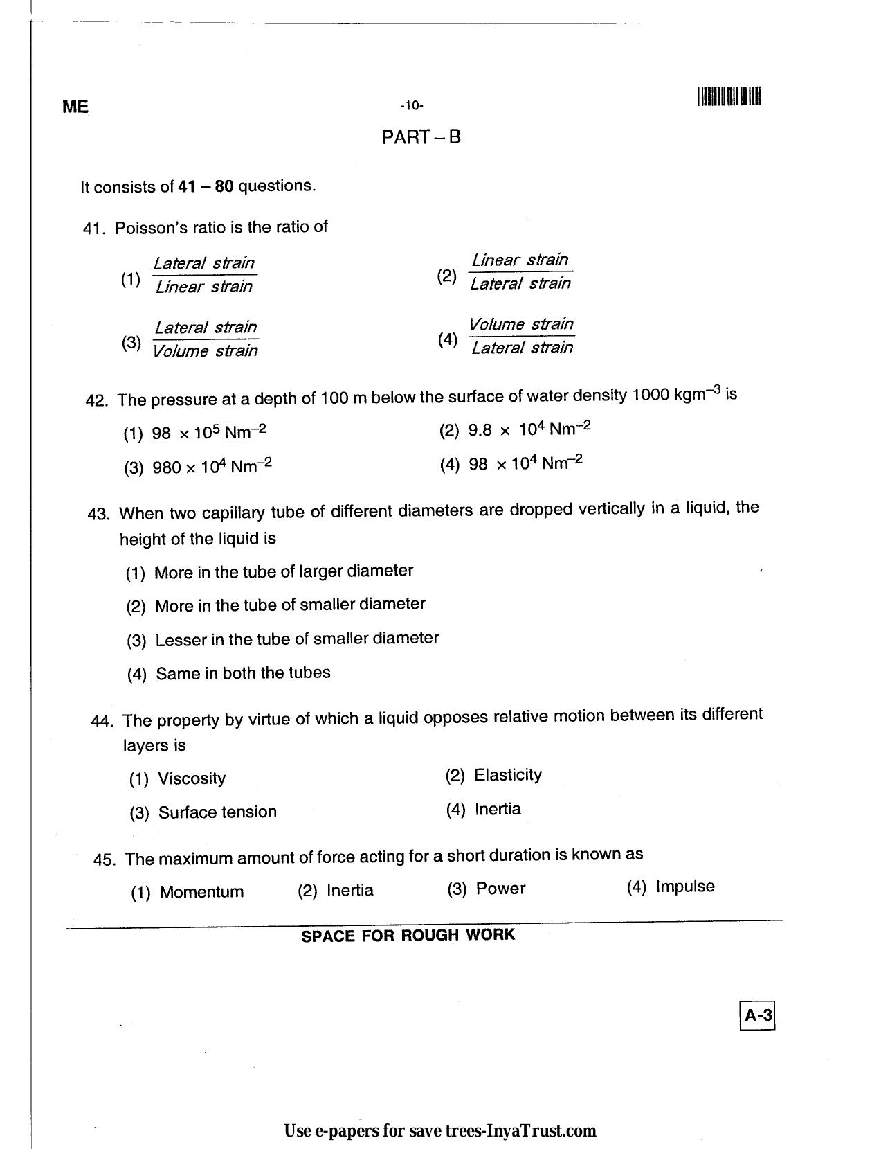 Karnataka Diploma CET- 2013 Mechanical Engineering Question Paper - Page 8