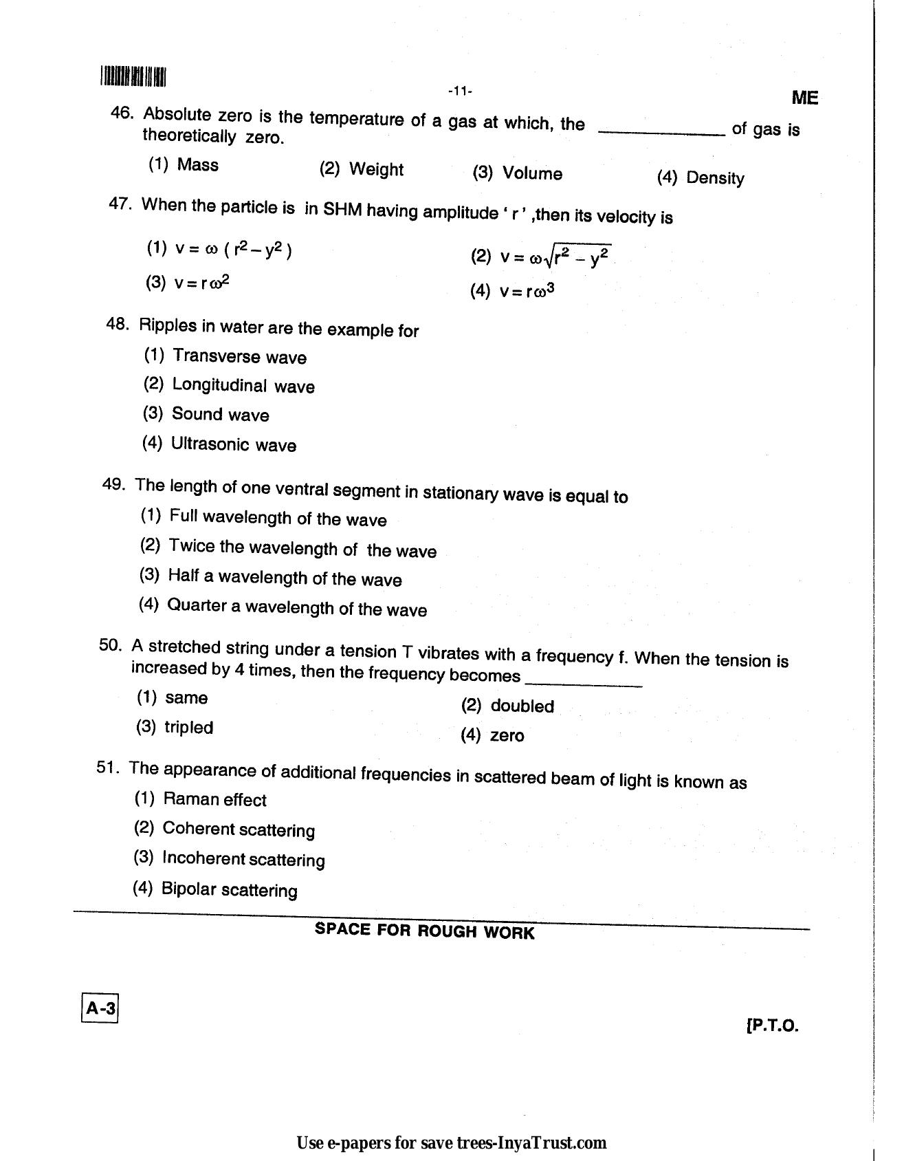 Karnataka Diploma CET- 2013 Mechanical Engineering Question Paper - Page 9