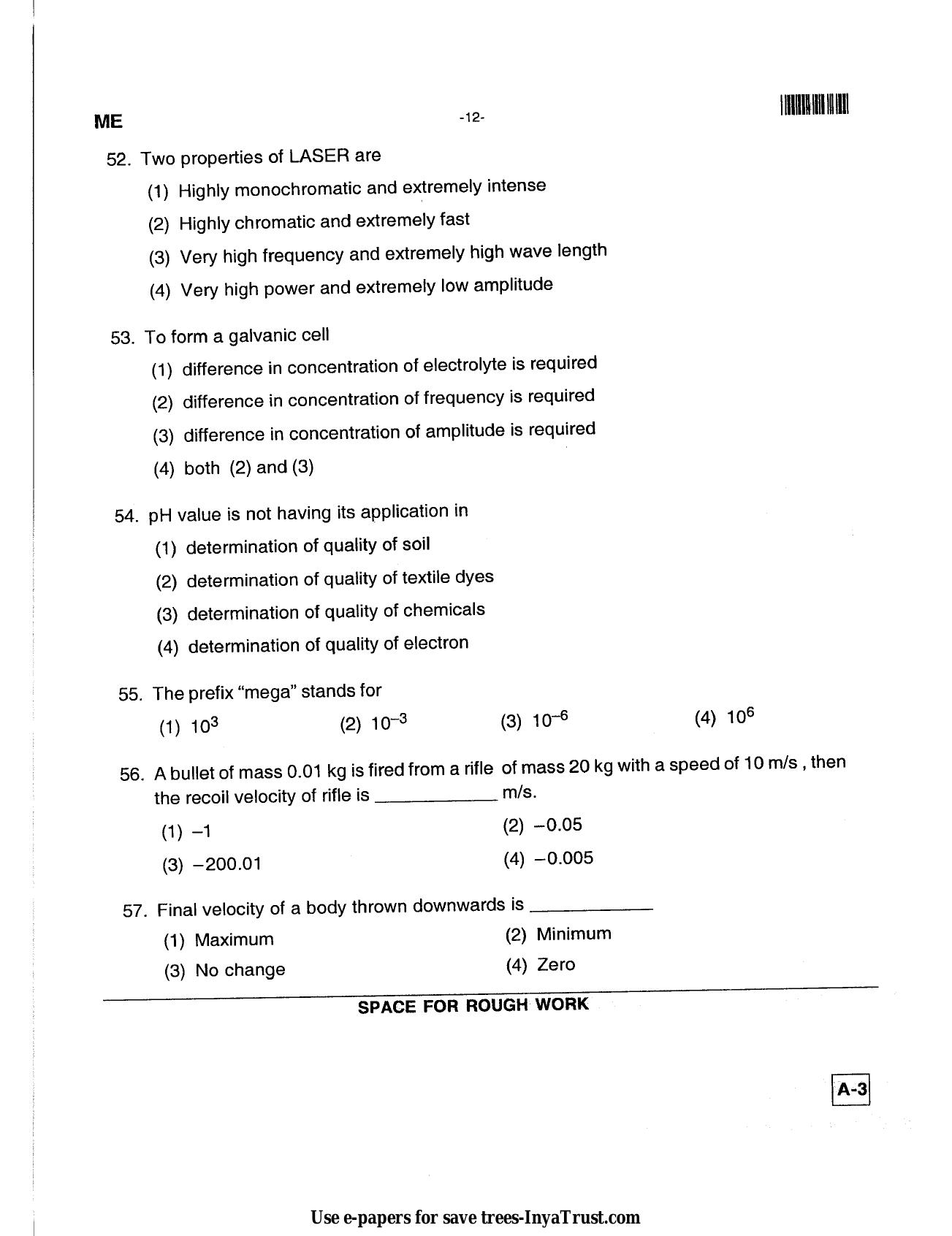 Karnataka Diploma CET- 2013 Mechanical Engineering Question Paper - Page 10