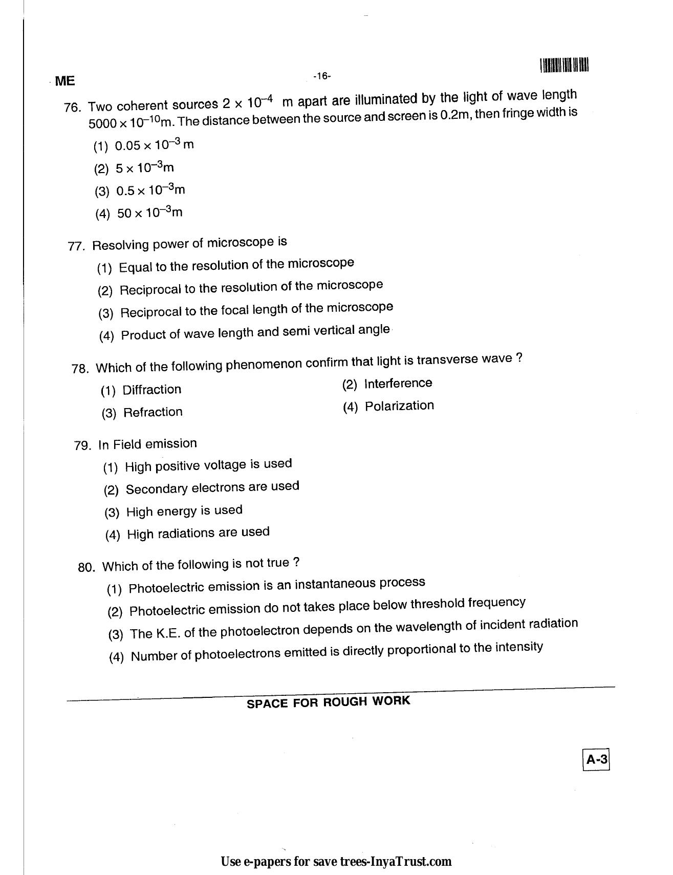 Karnataka Diploma CET- 2013 Mechanical Engineering Question Paper - Page 14