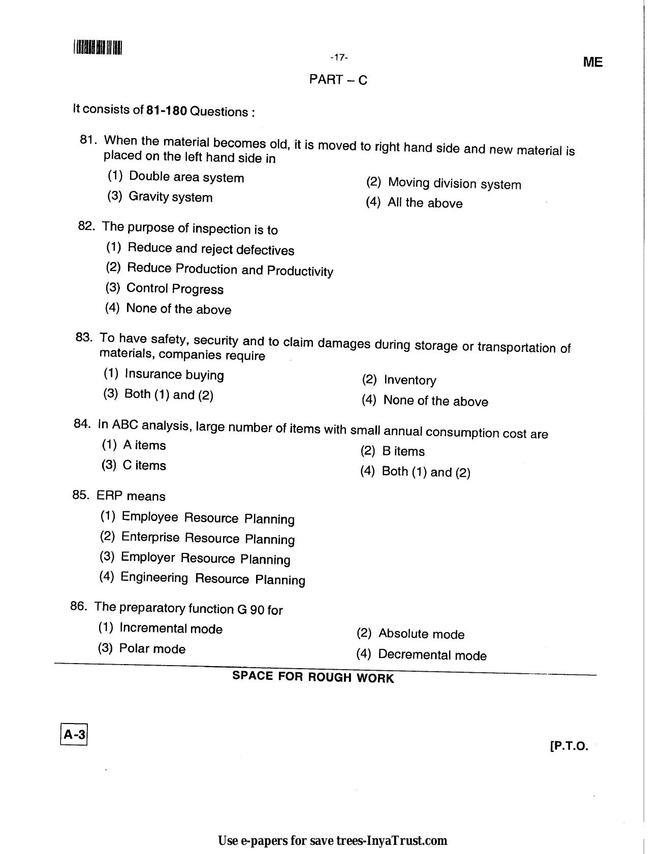 Karnataka Diploma CET- 2013 Mechanical Engineering Question Paper - Page 15