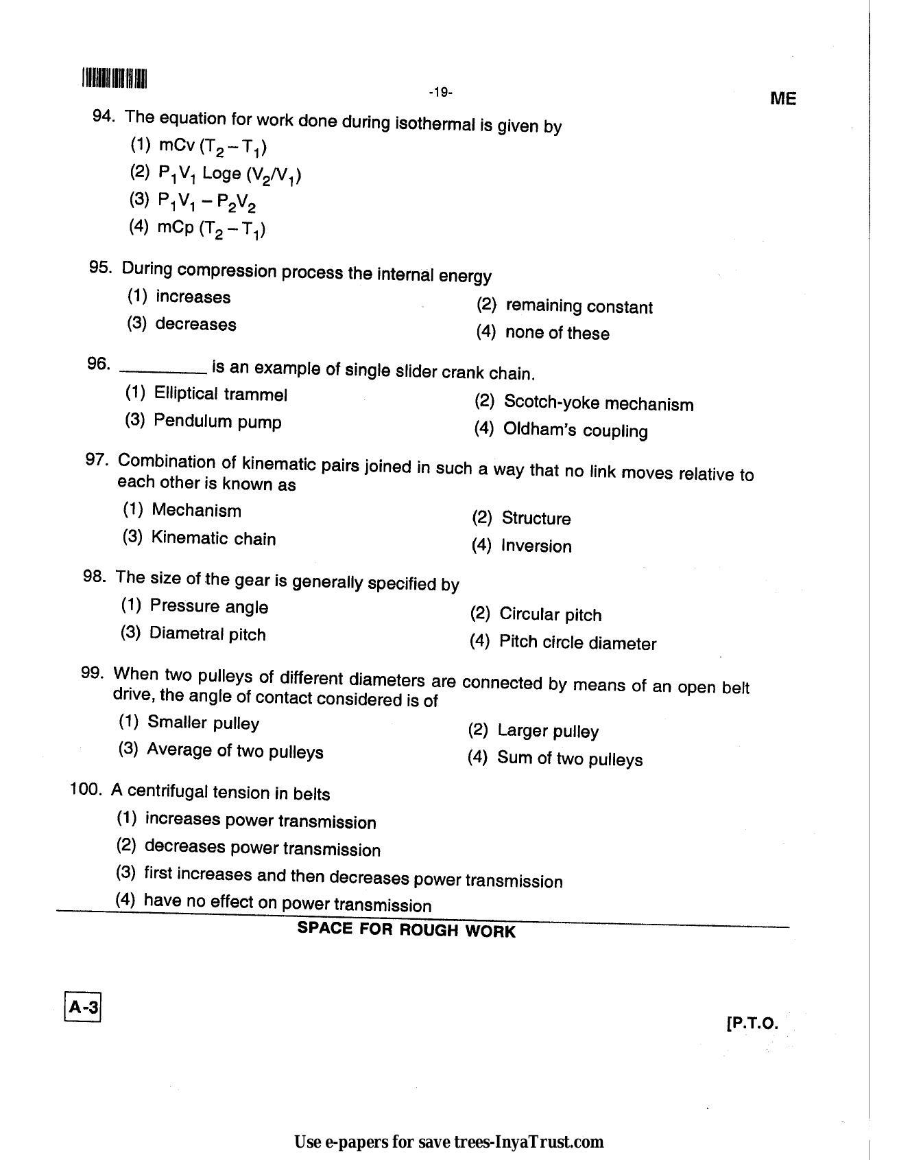 Karnataka Diploma CET- 2013 Mechanical Engineering Question Paper - Page 17