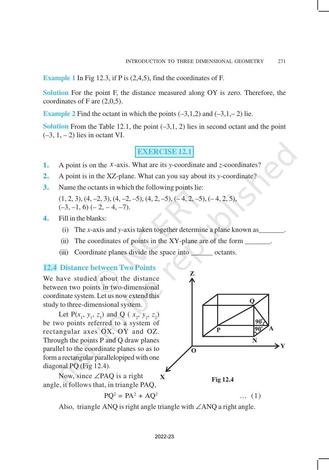 NCERT Book for Class 11 Maths Chapter 12 Introduction to Three-Dimensional Geometry - Page 4