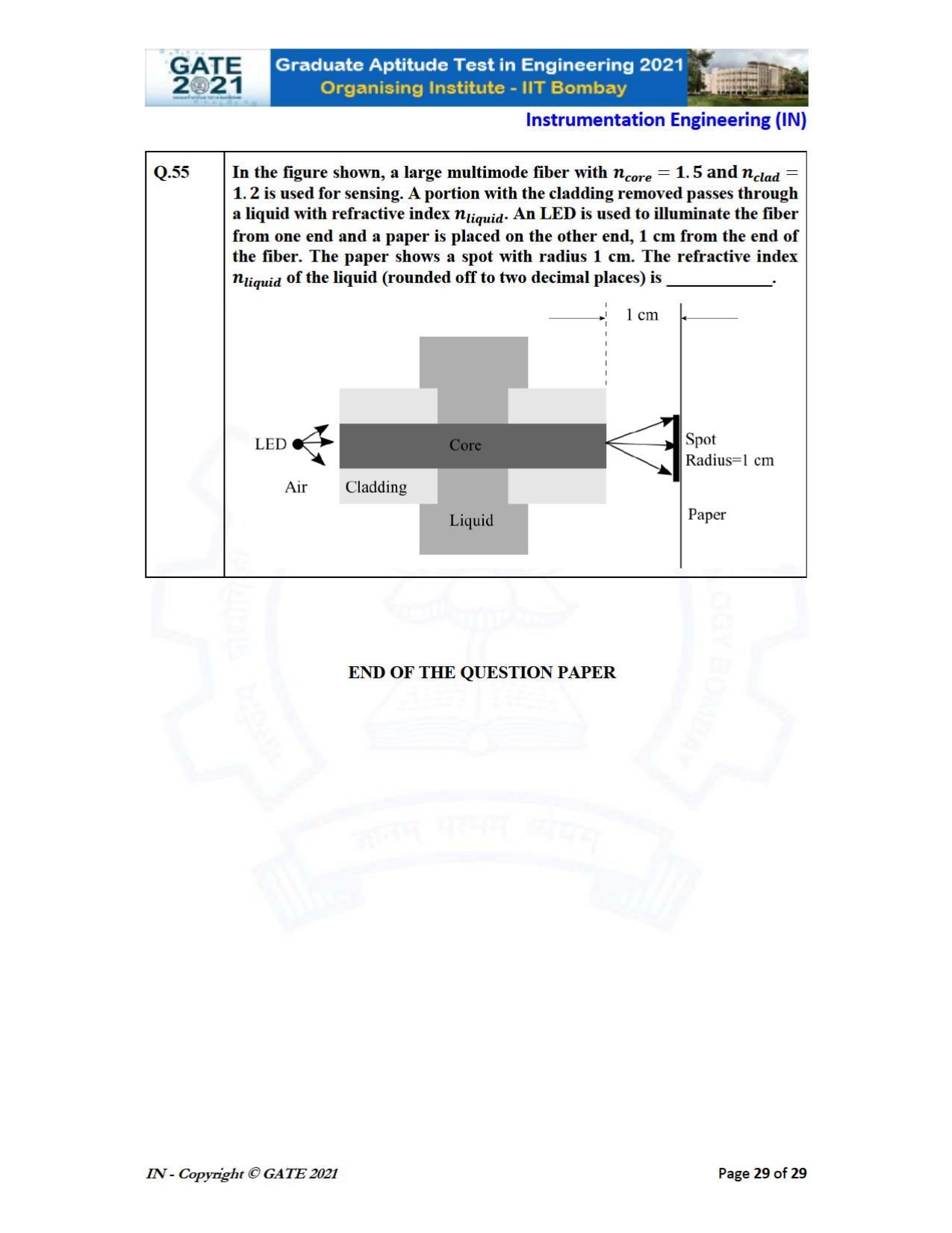 GATE 2021 Instrumentation Engineering (IN) Question Paper - Page 29