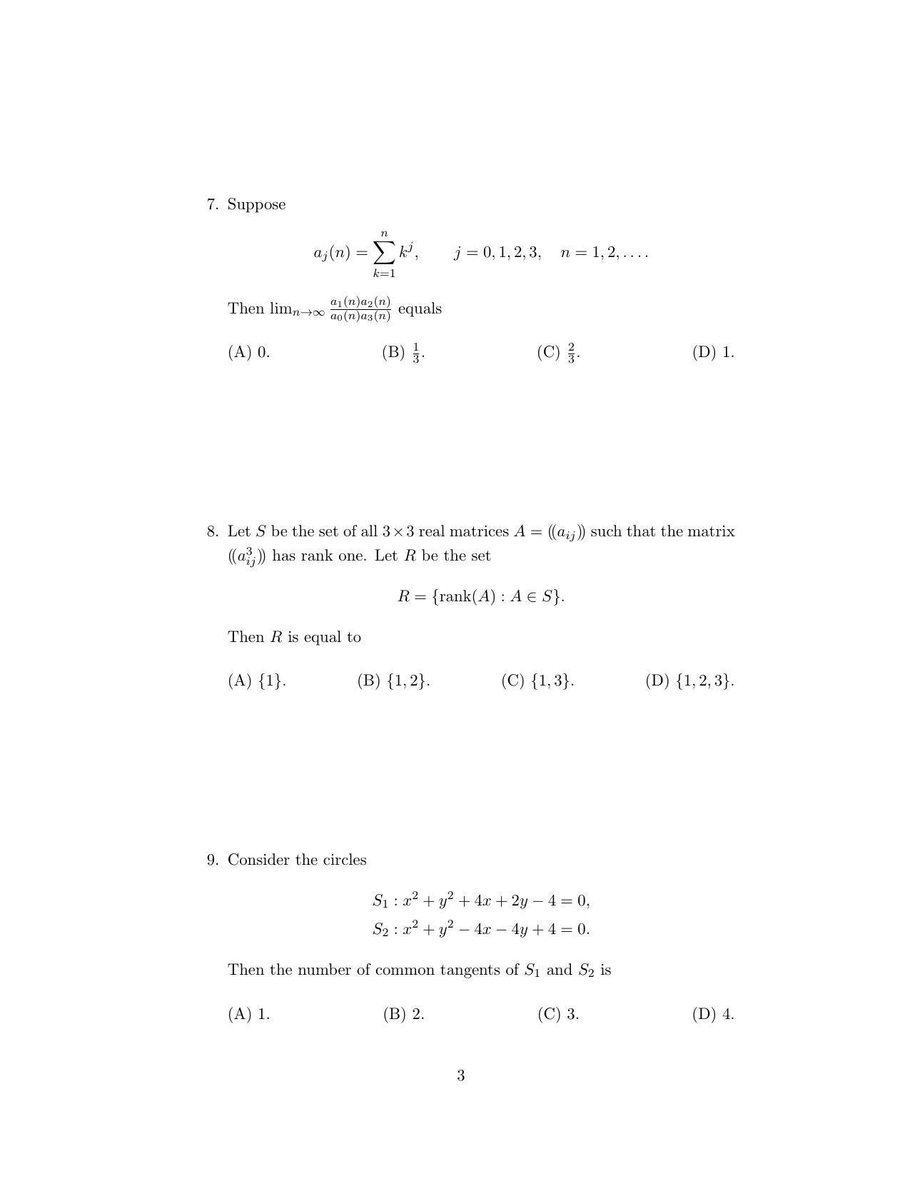 ISI Admission Test M.Stat.PSA 2020 Sample Paper - Page 5
