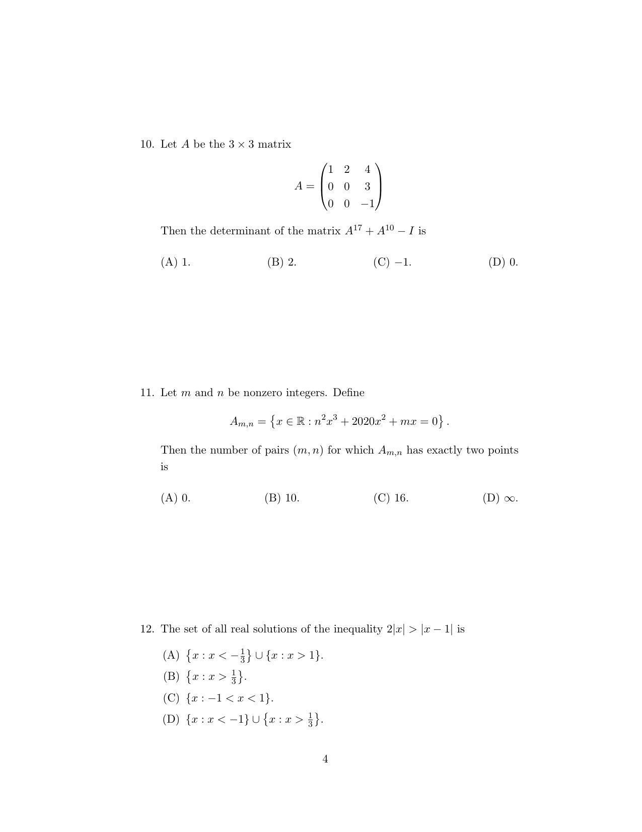 ISI Admission Test M.Stat.PSA 2020 Sample Paper - Page 7