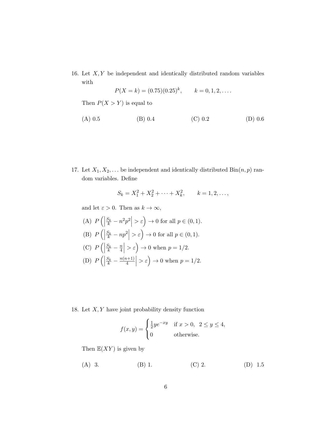 ISI Admission Test M.Stat.PSA 2020 Sample Paper - Page 11