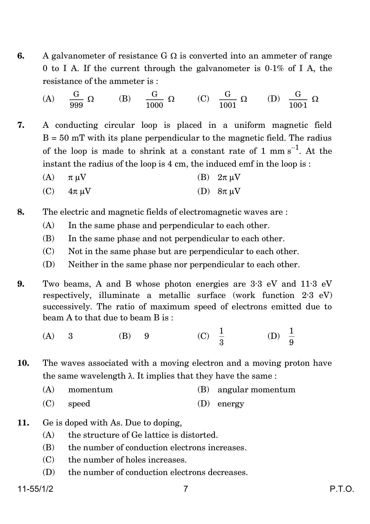 CBSE Class 12 55-1-2 Physics 2024 Question Paper - Page 7