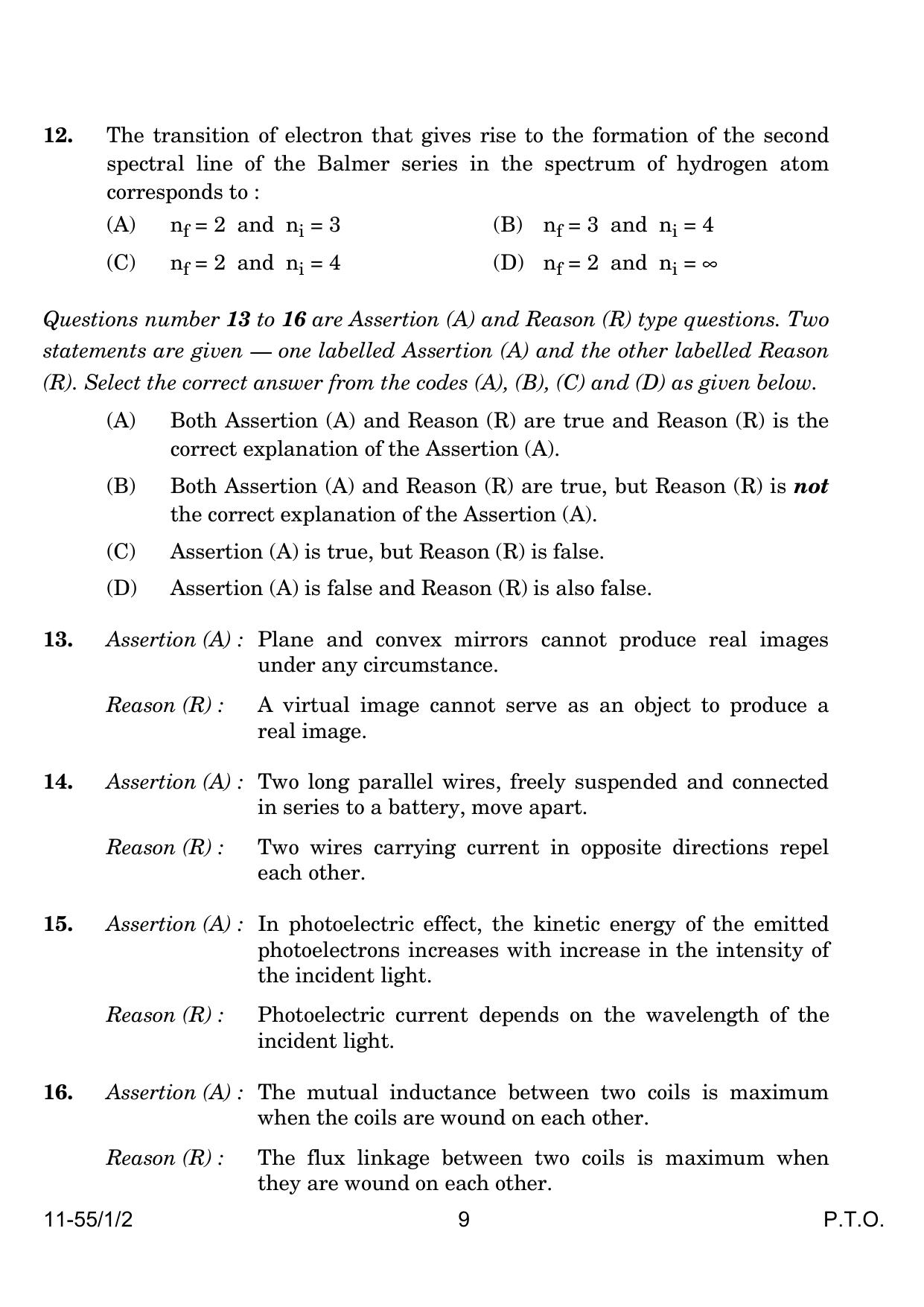 CBSE Class 12 55-1-2 Physics 2024 Question Paper - Page 9