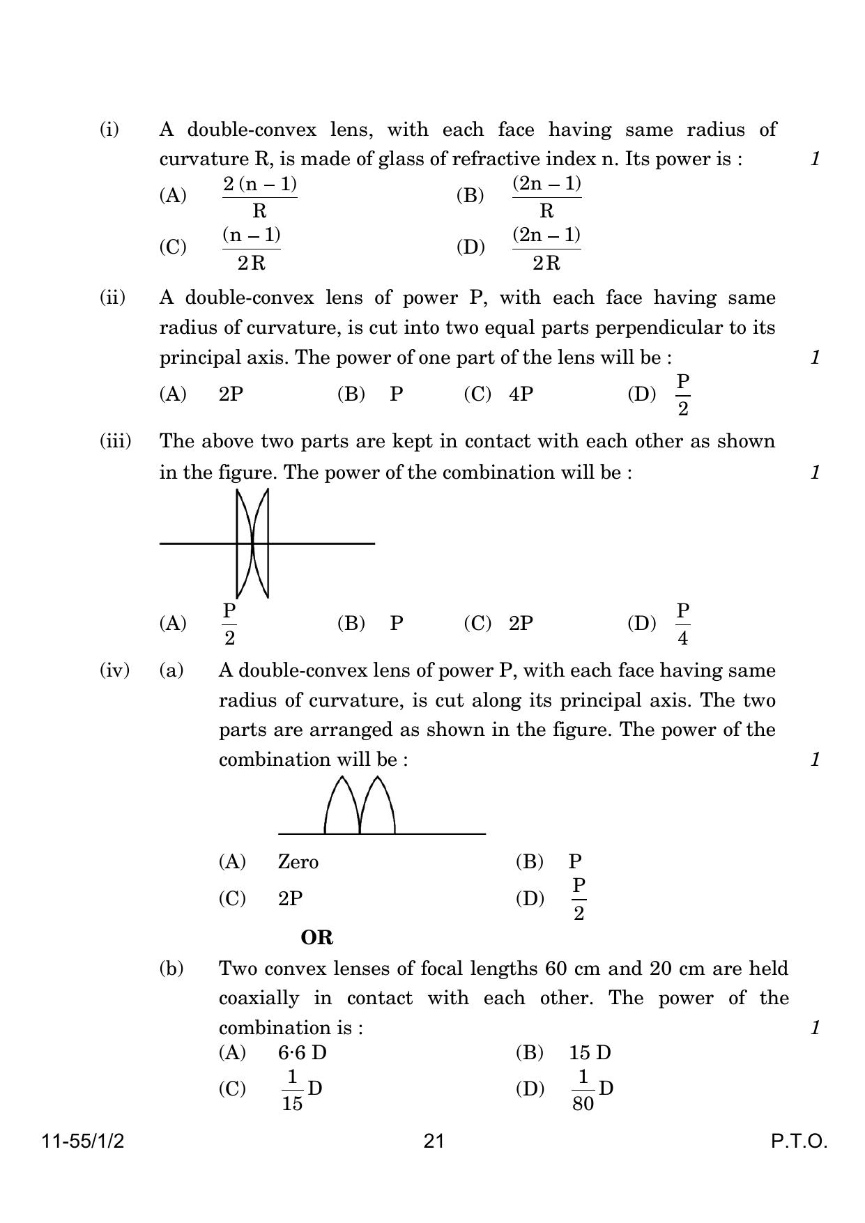 CBSE Class 12 55-1-2 Physics 2024 Question Paper - Page 21
