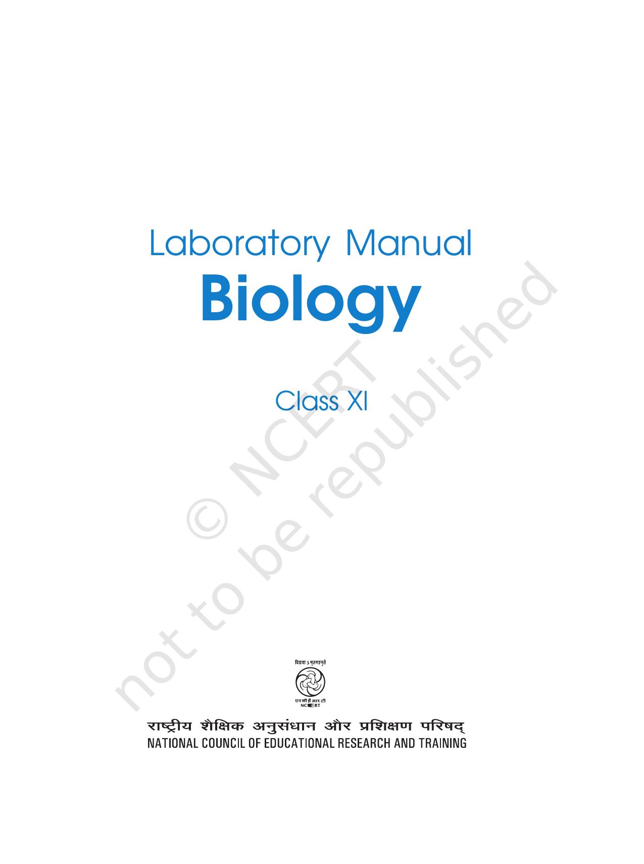 NCERT Laboratory Manuals for Class XI Biology - Exercise 1 - Page 1