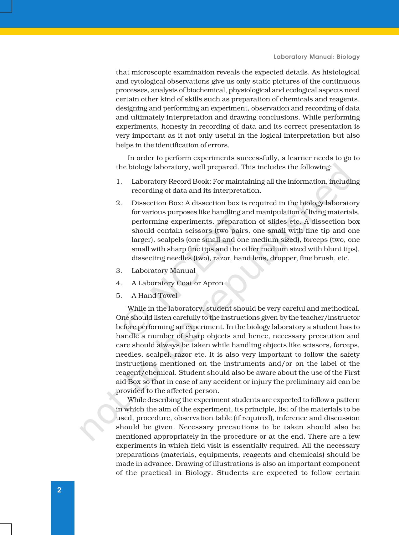 NCERT Laboratory Manuals for Class XI Biology - Exercise 1 - Page 12