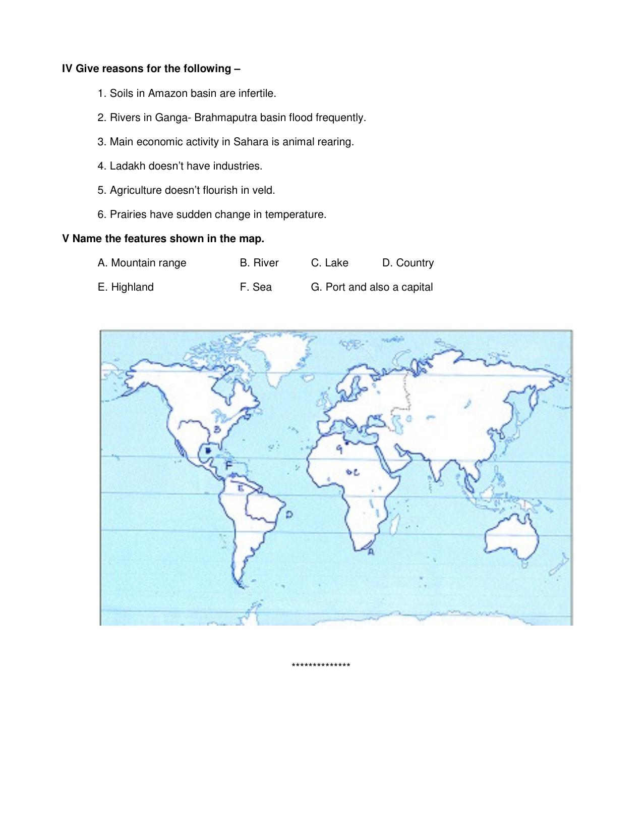 CBSE Worksheets for Class 7 Geography Life in temperate regions Assignment - Page 2