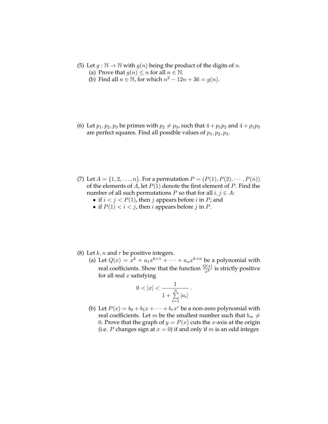 ISI Admission Test B. Math UGB 2017 Sample Paper - Page 2
