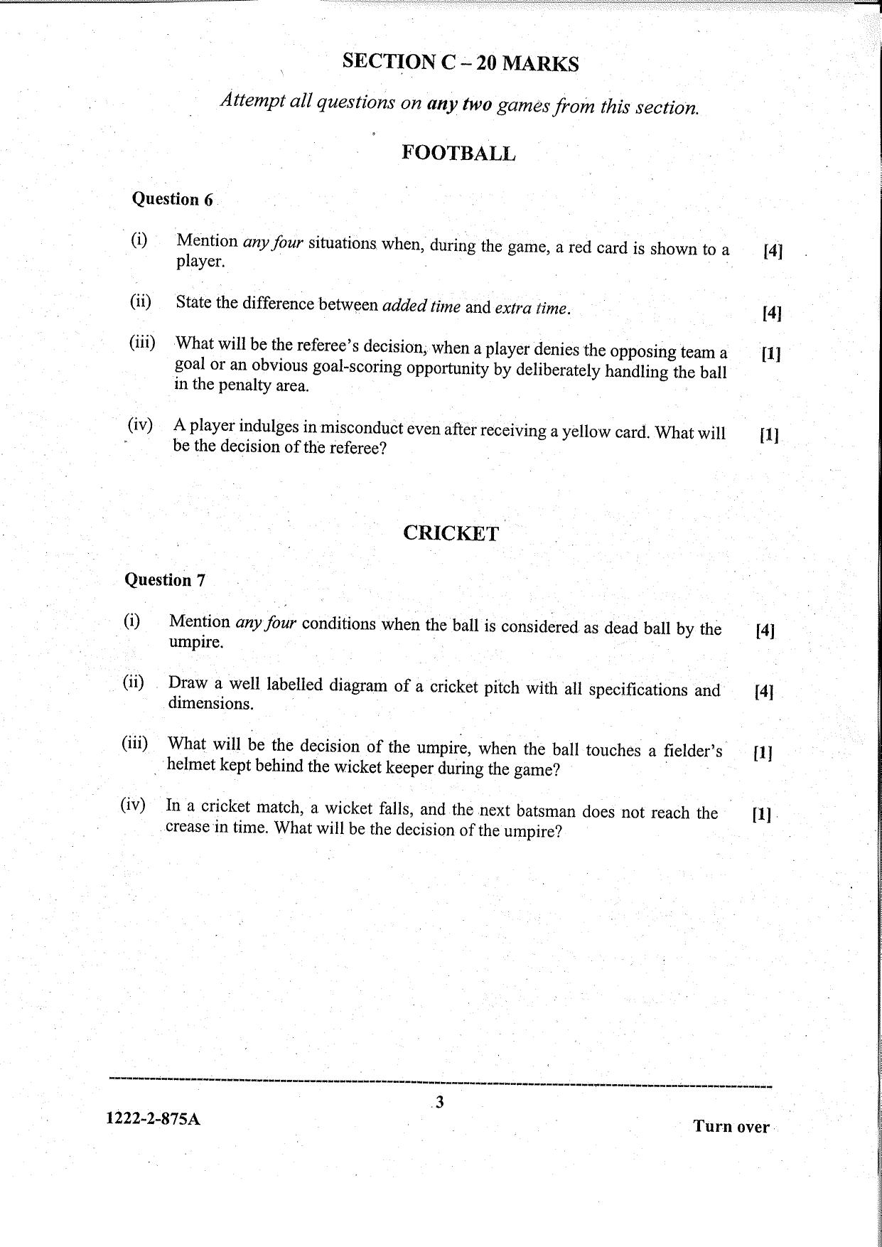 ISC Class 12 Physical Education 2023 Question Paper - Page 3