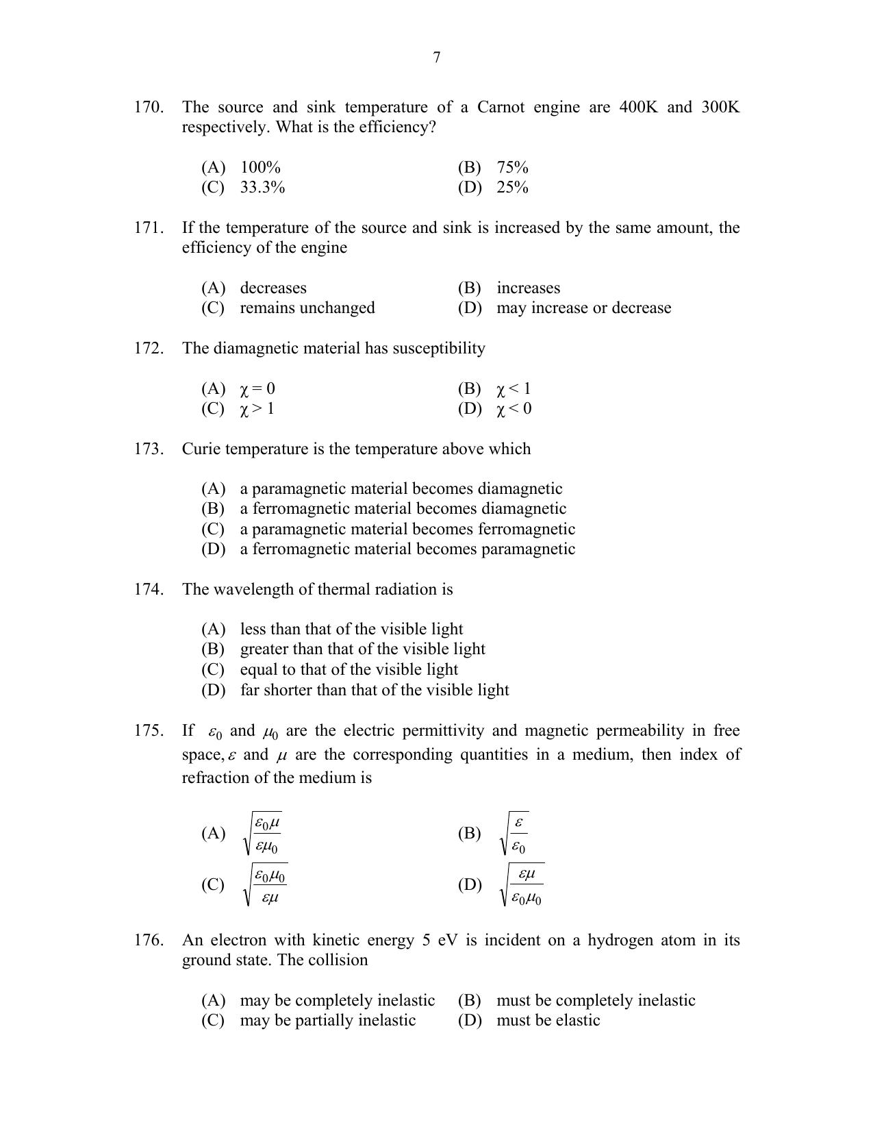 CUSAT CAT 2017 Btech Question Paper - Page 31