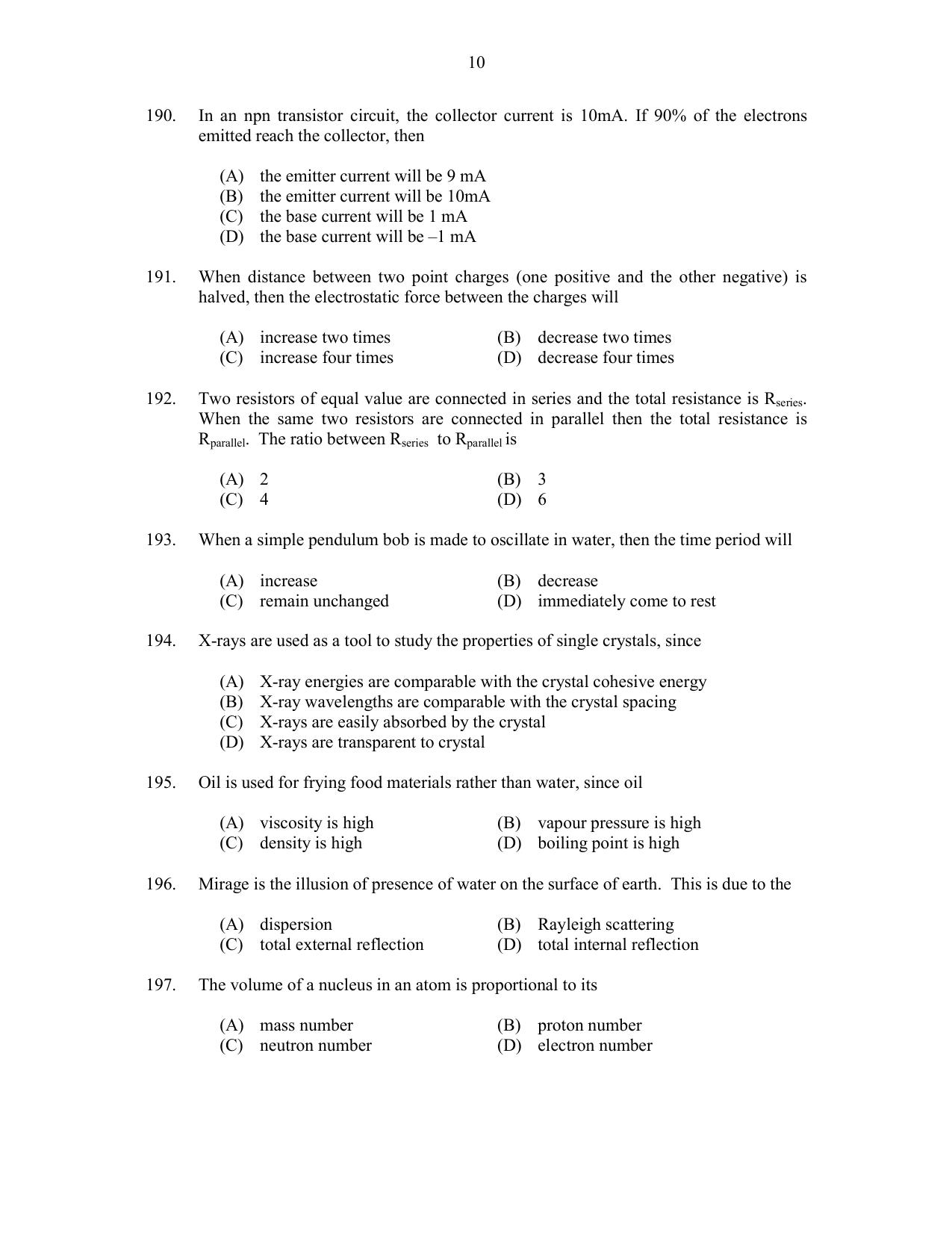 CUSAT CAT 2017 Btech Question Paper - Page 34