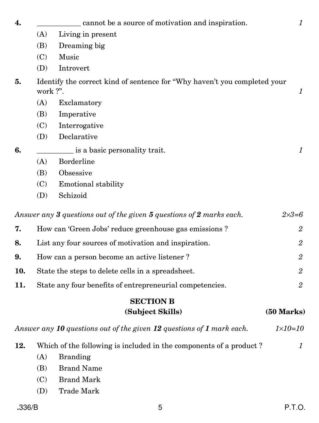 CBSE Class 12 Marketing 2020 Compartment Question Paper - Page 5
