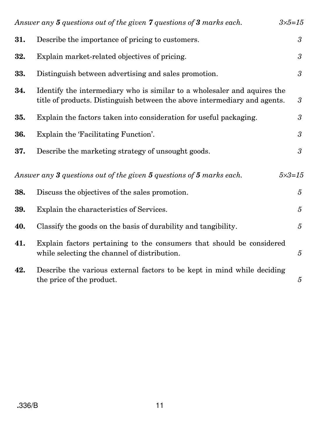 CBSE Class 12 Marketing 2020 Compartment Question Paper - Page 11