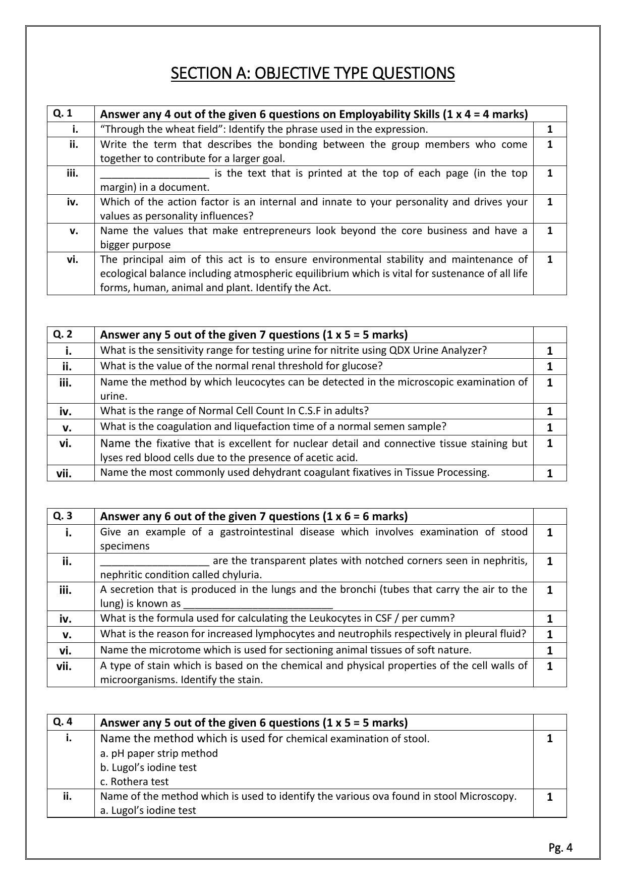 CBSE Class 11: MEDICAL DIAGNOSITCS 2024 Sample Paper - Page 4